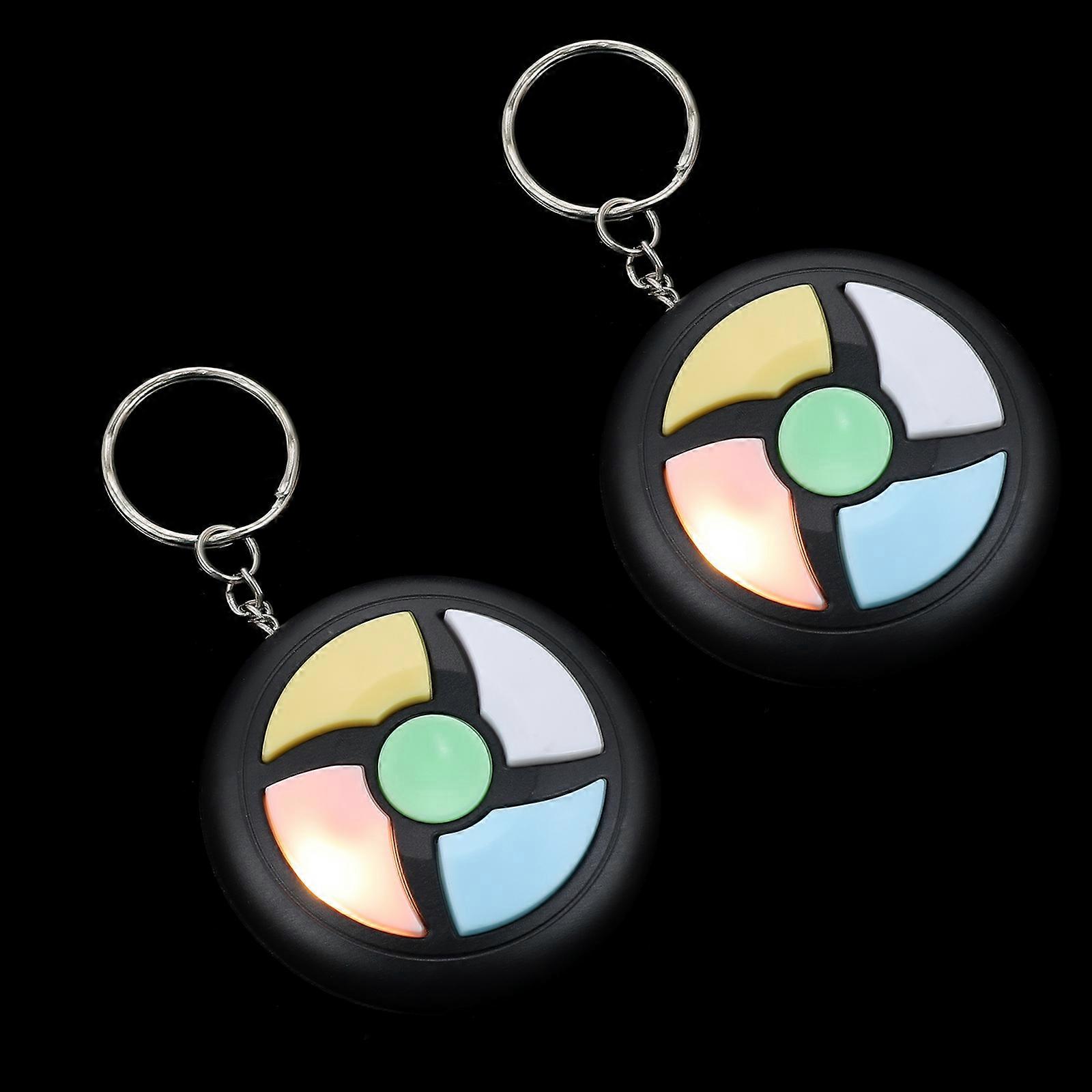 Memory Game Toy Hand Held Game Keychain for Kids Educational Toys Black Plastic Material for Entertainment Use 2Pcs
