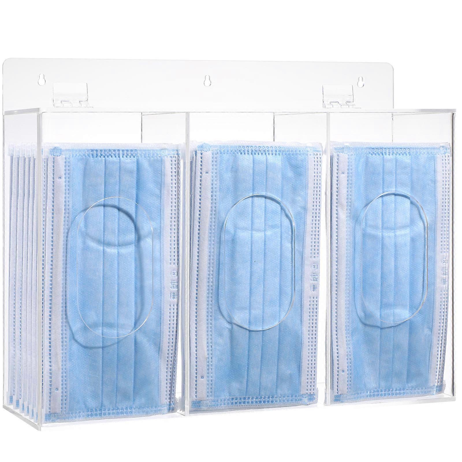 Acrylic Glove Dispenser Wall Mount for Mask Storage 2Pcs Box
