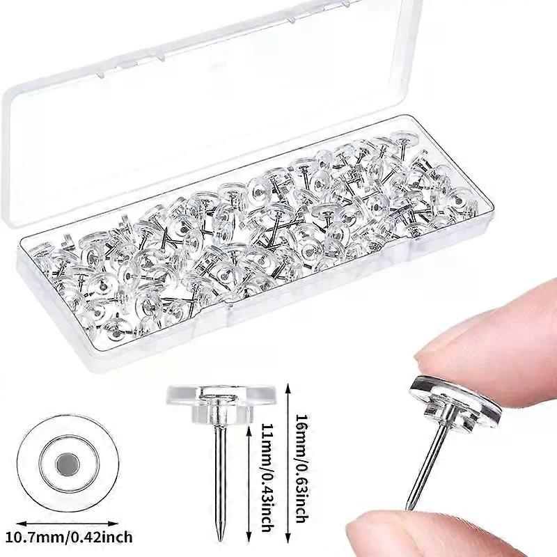 50pcs/box Transparent Push Pins Thumb Tacks Thumbtack Map Cork Board Pushpins Drawing Photo Wall Studs Office School Supplies