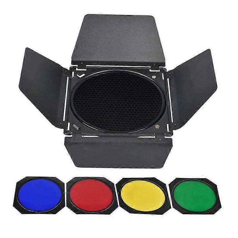 Four Leaf Light Guide Plate Reflective Filter with Stand Portable Alloy Photo Accessories for Photography Lighting