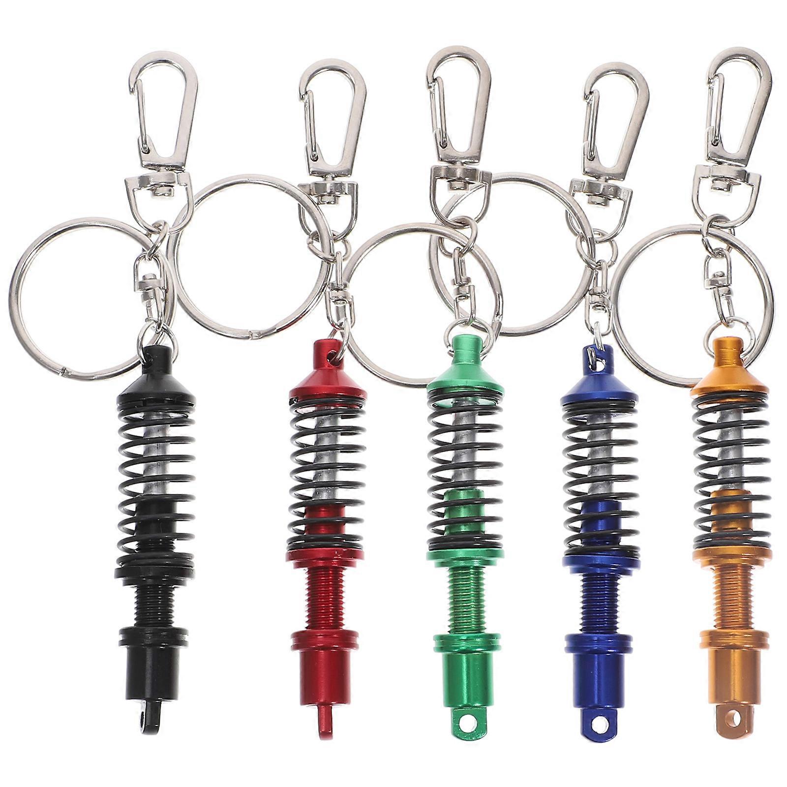 Shock Absorber Keychain Auto Part Key Chain Ring for Decoration 5Pcs