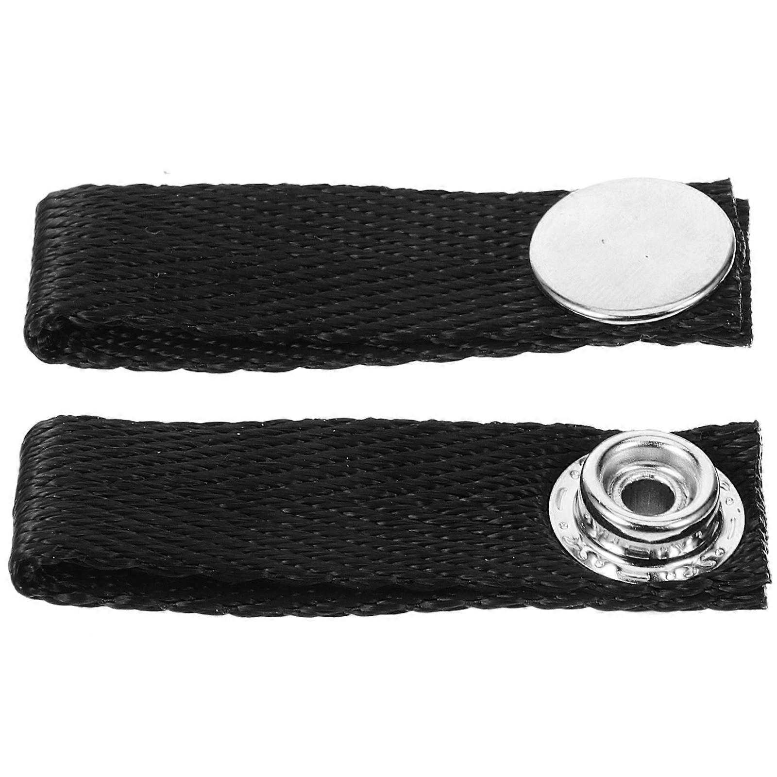 Universal Loop Chin Strap Hockey Sports Black Polyester for Fix 2Pcs