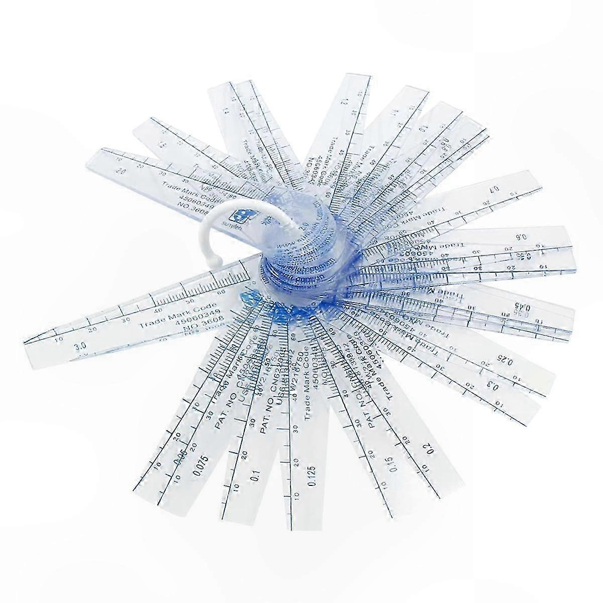 25-in-1 Plastic Feeler Gauge Set for Gap Measurement, 0.05-3mm Thickness Tool