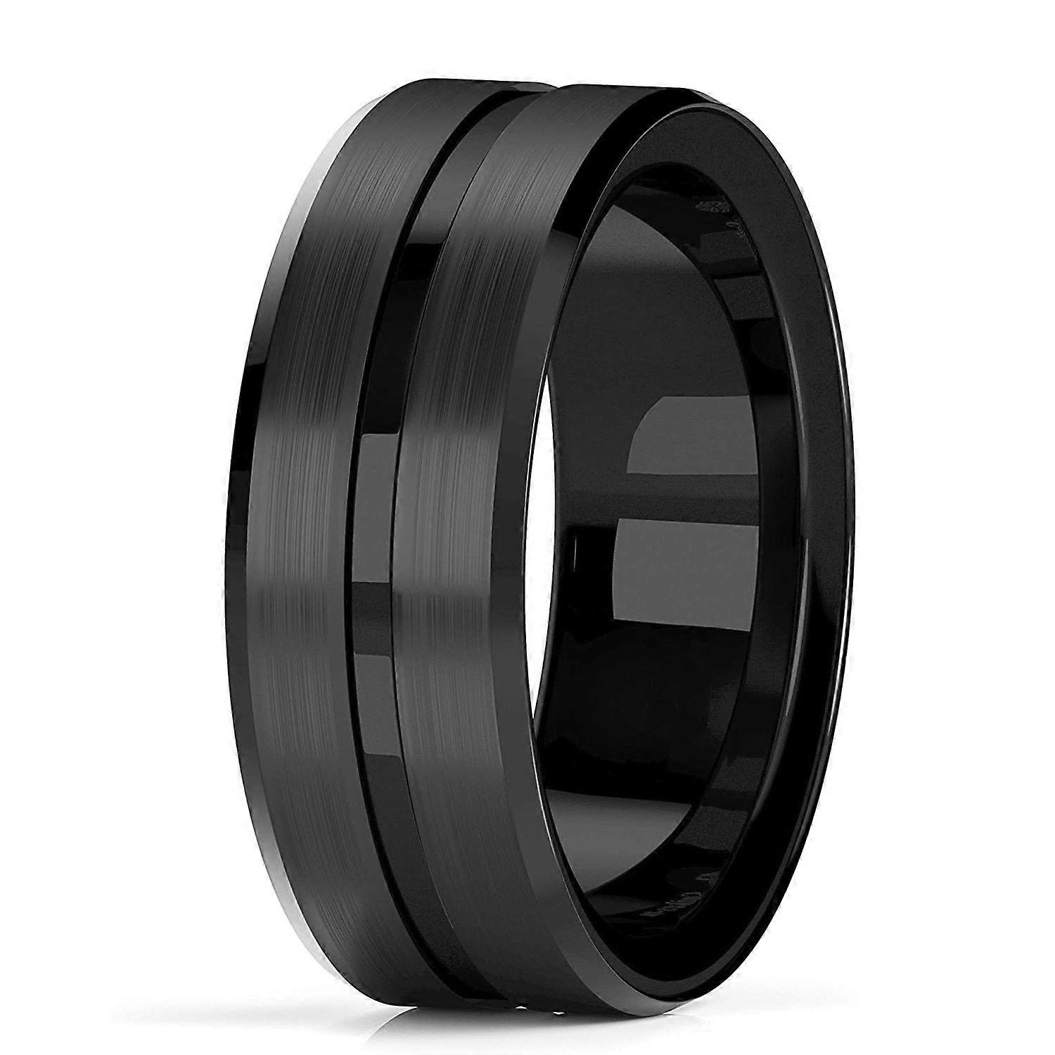 Classic Men's 8mm Black Tungsten Wedding Ring