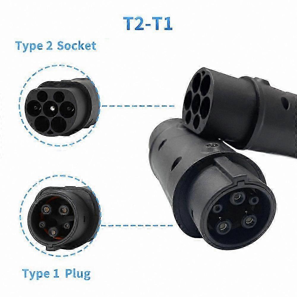 J1772 Type 2 to Type 1 EV Charging Adapter for Electric Vehicles