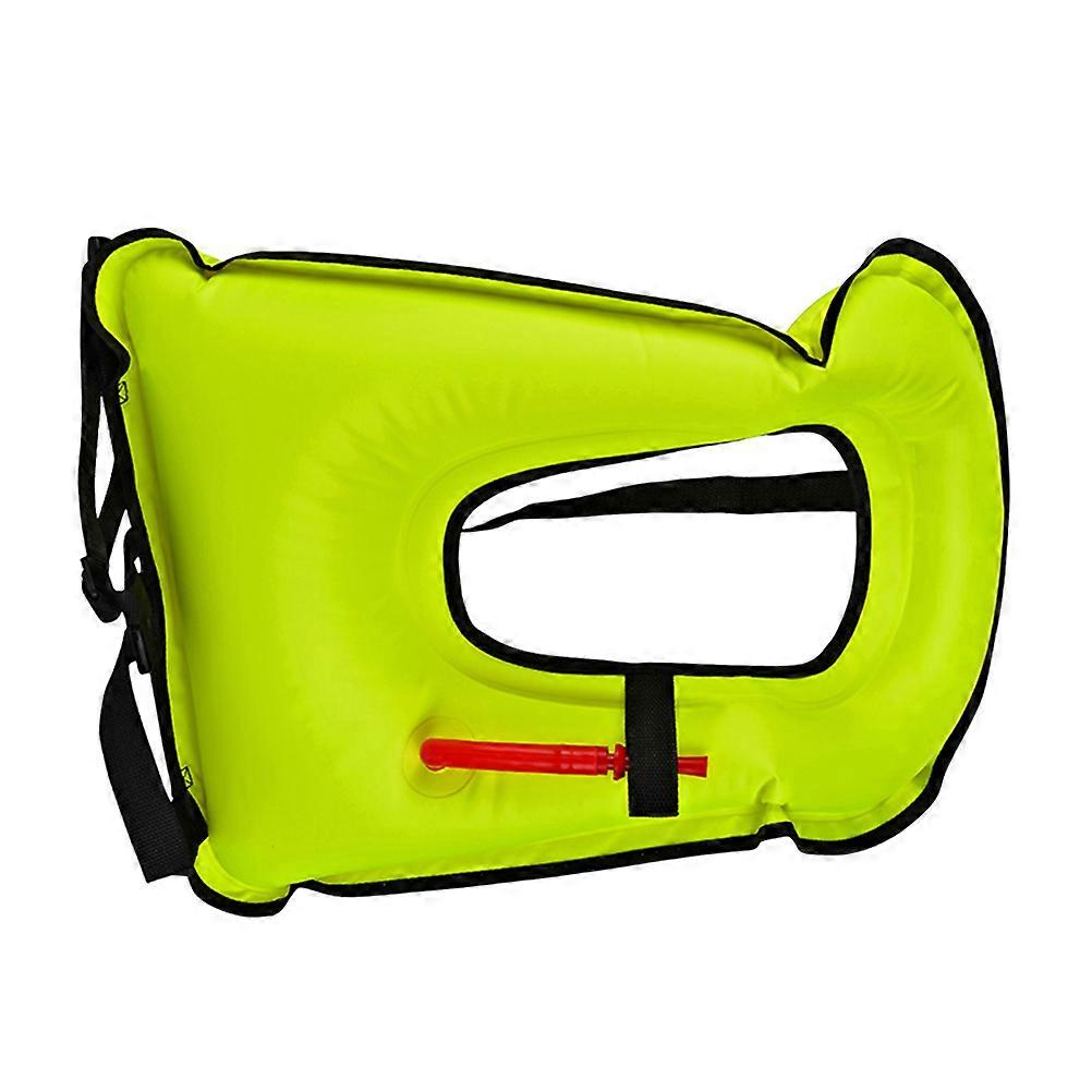 Inflatable Vest Adult for Diving Provides Floatation for Emergency Use Green
