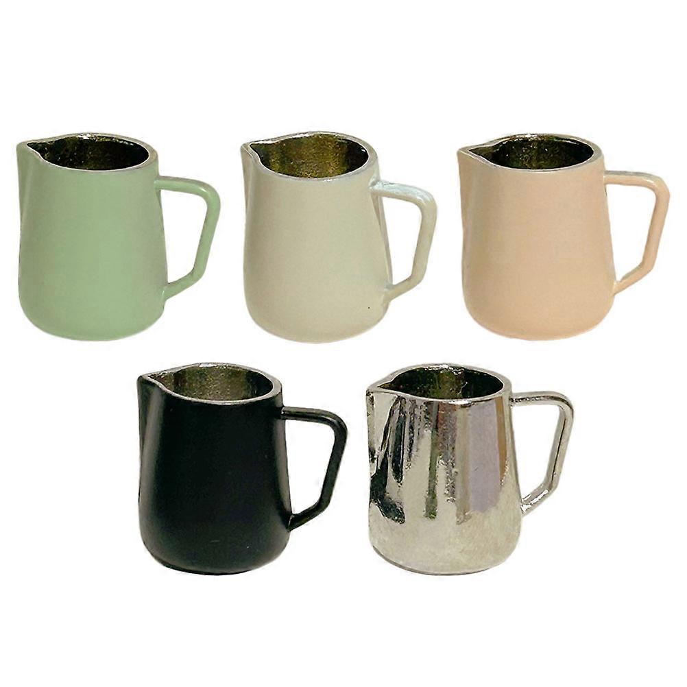 Miniature Milk Frothing Jugs Alloy Mini Coffee Cups for Home Use 10Pcs
