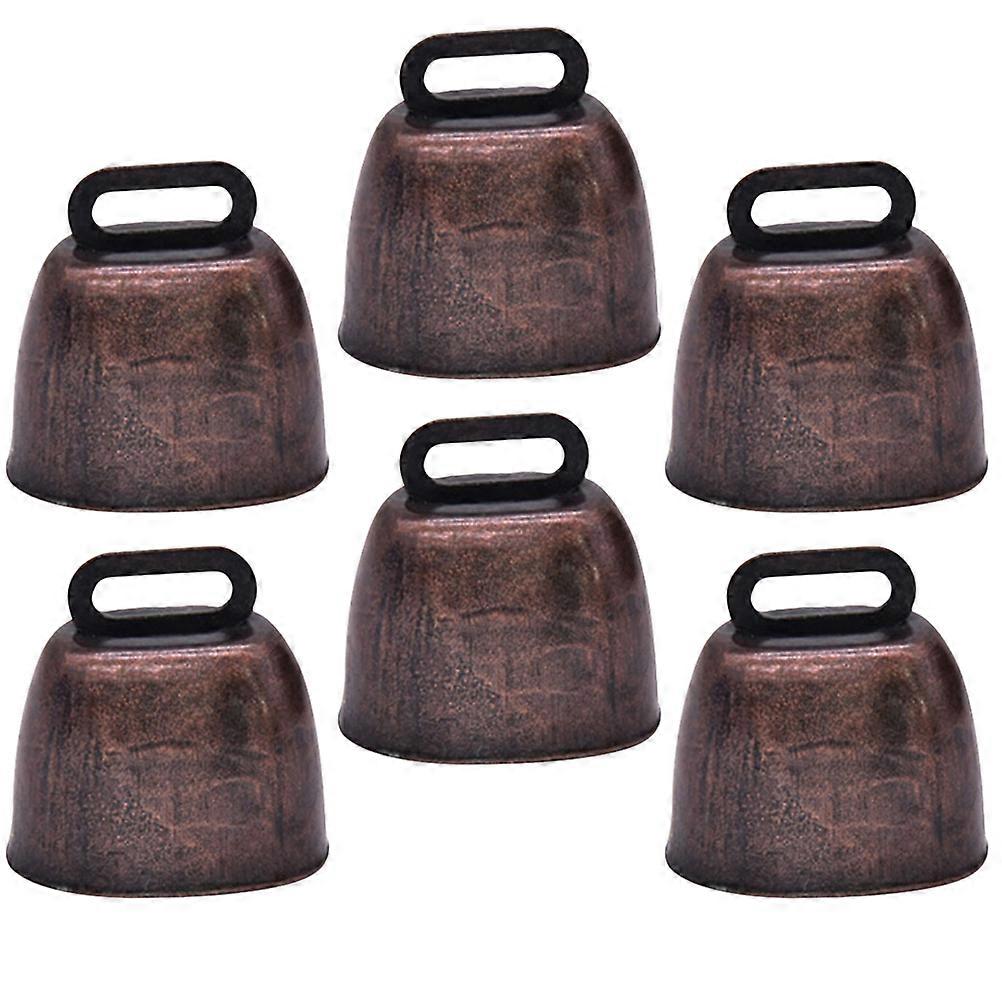 Metal Animal Bells Pet Accessories Diy Crafts Dark Brown Wear-Resistant Clear Sound 6Pcs