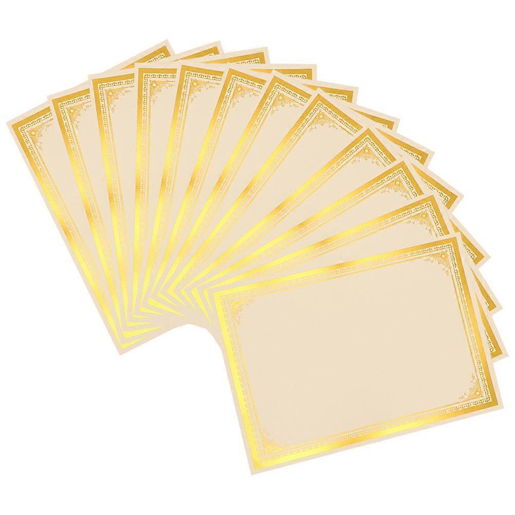 Award Certificate Paper Printable Blank Diploma Paper 48 Sheets Gold