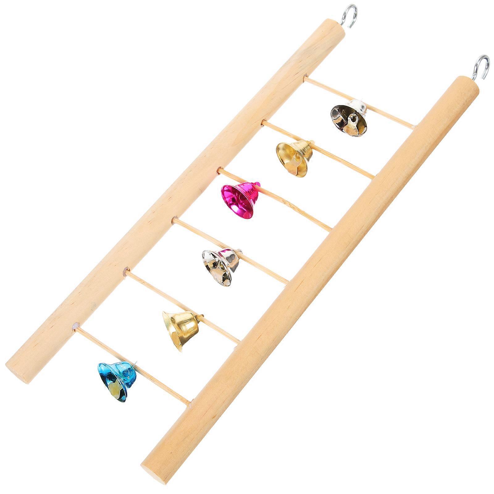 Wooden Bird Ladder 5Pcs For Parrot Climbing Activity Ideal For Indoor Bird Cages 25x9.7cm Size