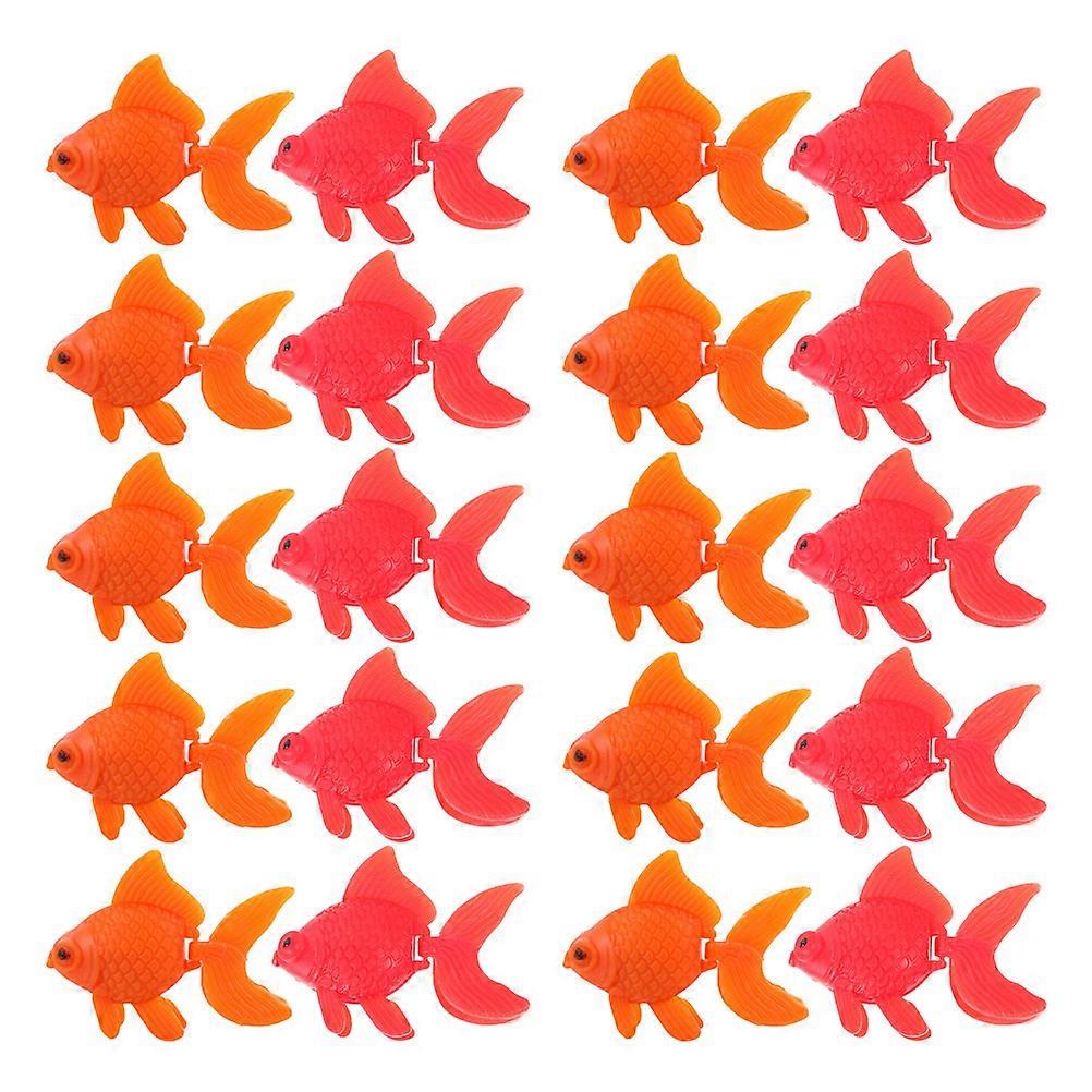 Simulation Fake Fish Plastic Goldfish Floating Aquarium Ornaments 40Pcs