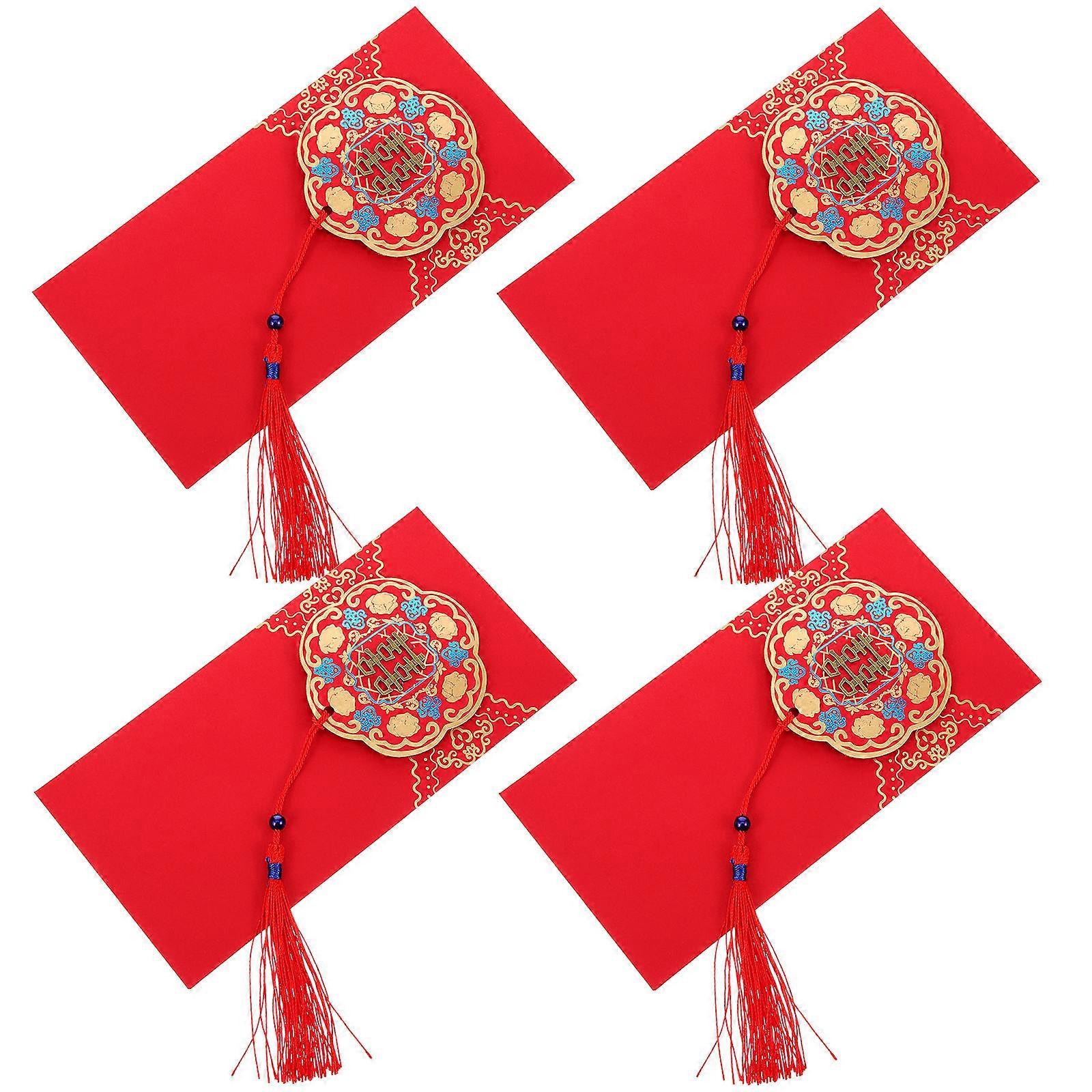 Tassel Red Envelope Paper Money Pocket for Wedding Use 20Pcs