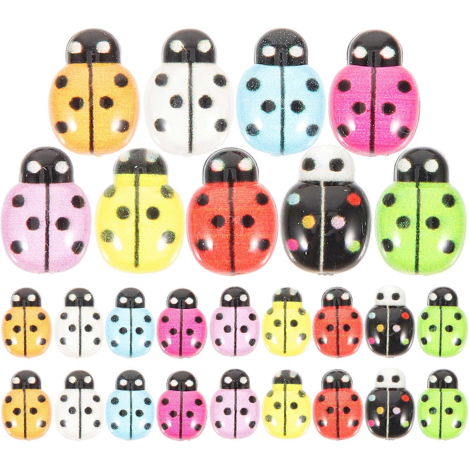 Ladybug Charm Resin Mini Decorations for Crafts 150 Pieces Assorted