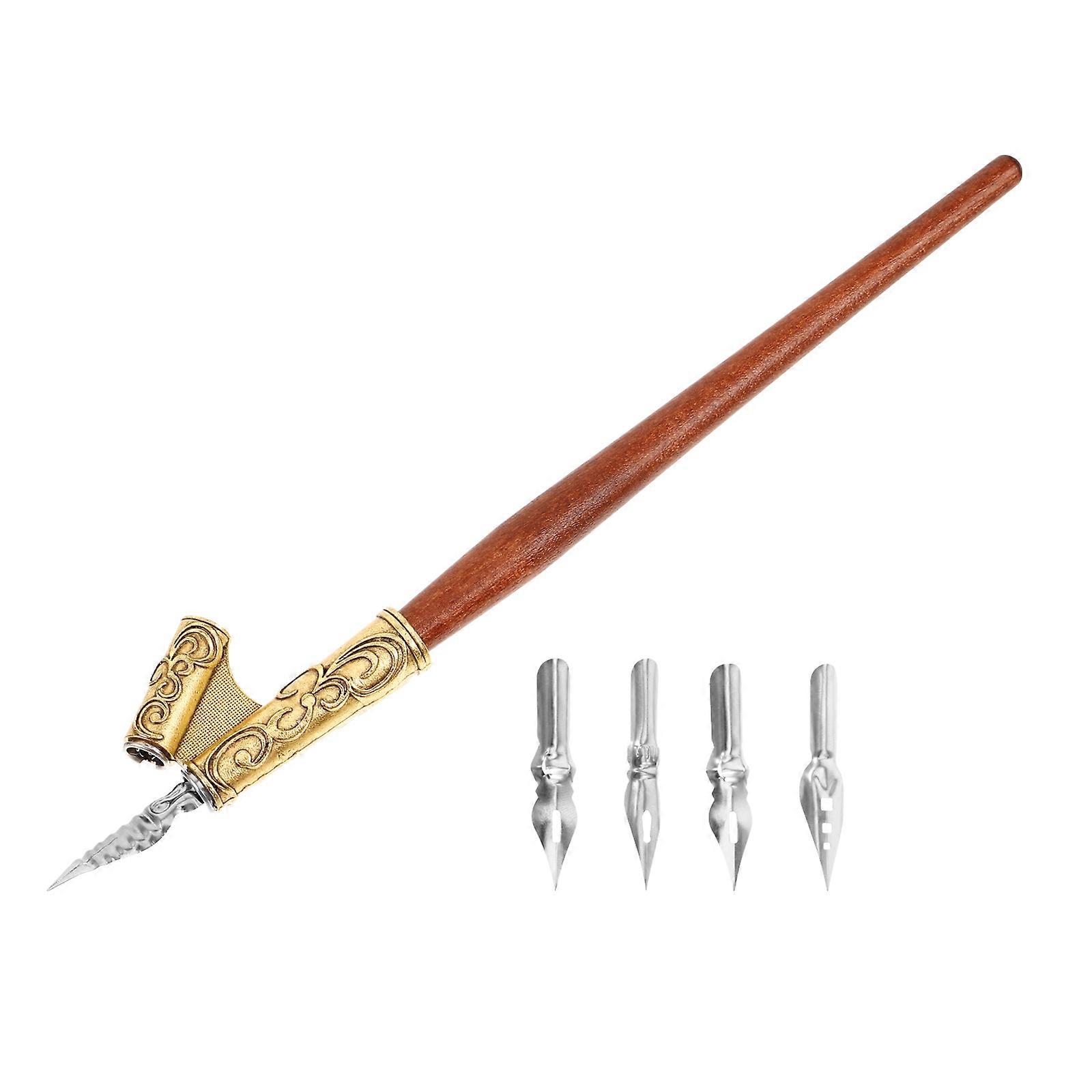 Wooden Dip Pen With Sturdy Nibs For Artistic Creation And Signature Writing Designed For Calligraphy 2 Sets