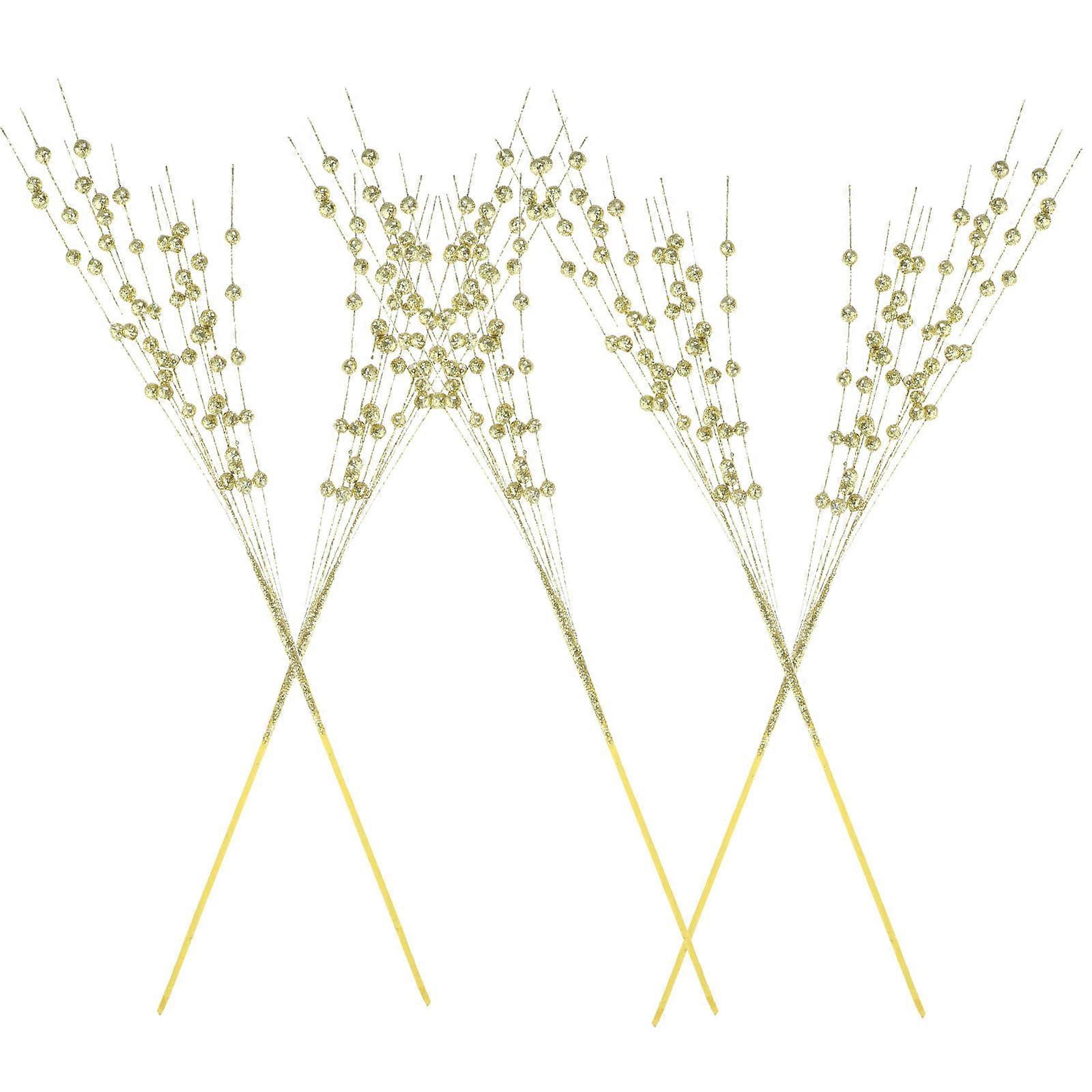 Glitter Artificial Berry Christmas Tree Stems for Decoration 25Pcs