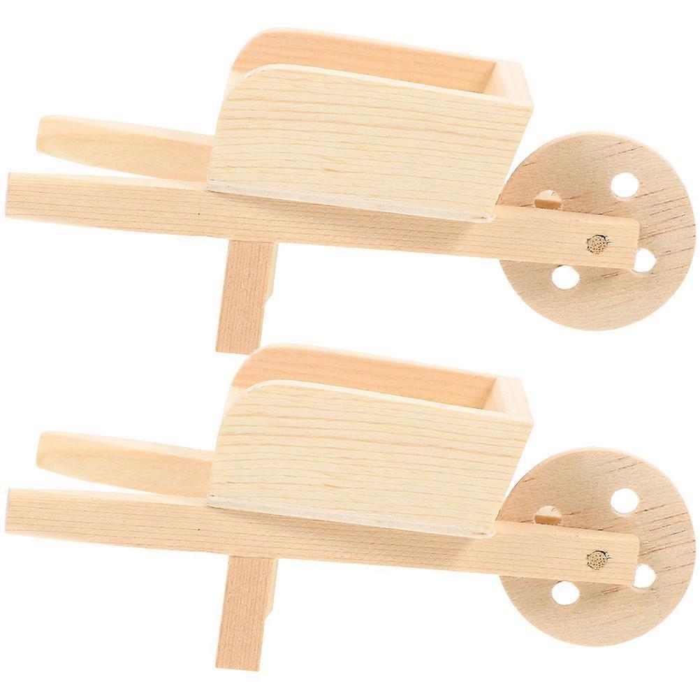 Doll House Mini Wood Barrows for Decoration 6Pcs Set