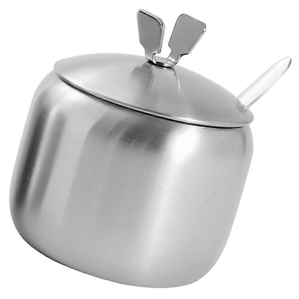 3Sets Silver Stainless Steel Condiment Jar for Storage Kitchen Spice Containers