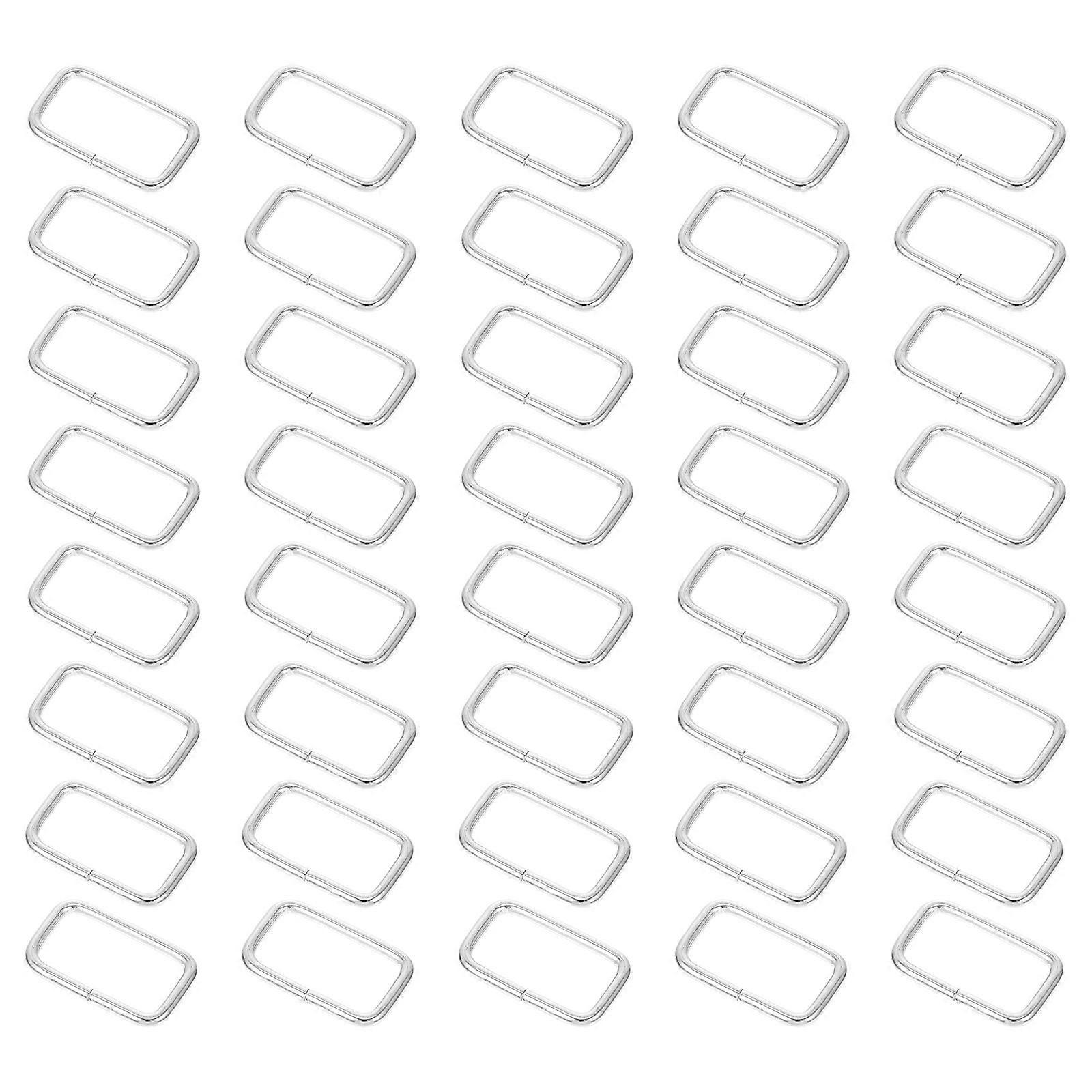 Stainless Steel Rectangular Strap Buckles for Belting 400Pcs Silver Accessories