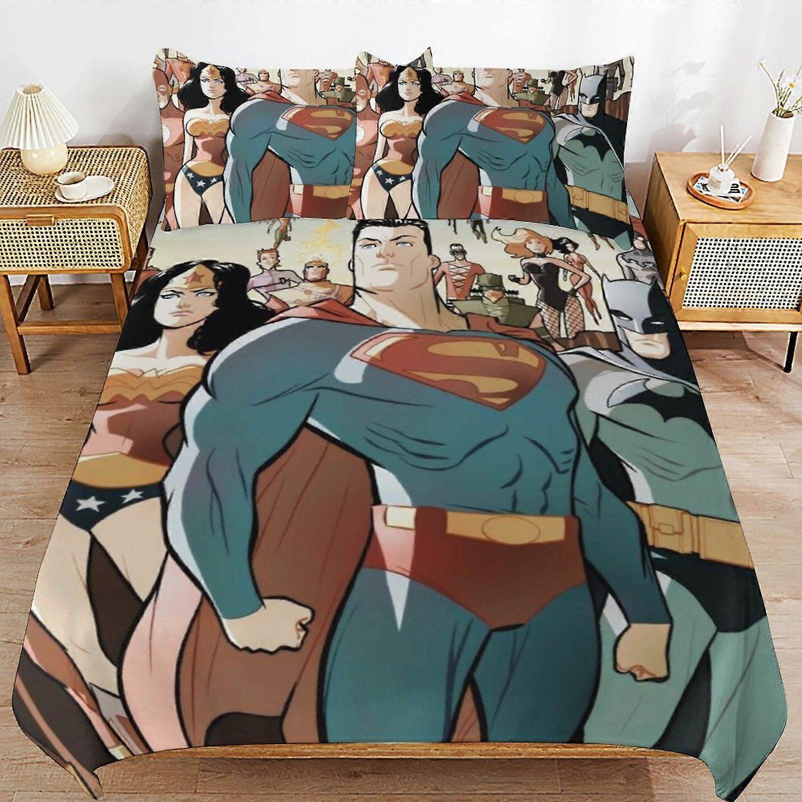 a204 Justice League Smooth Texture Sleep Arrangement Cozy Build Thread Detail Duvet Cover Sets Fit for All b204