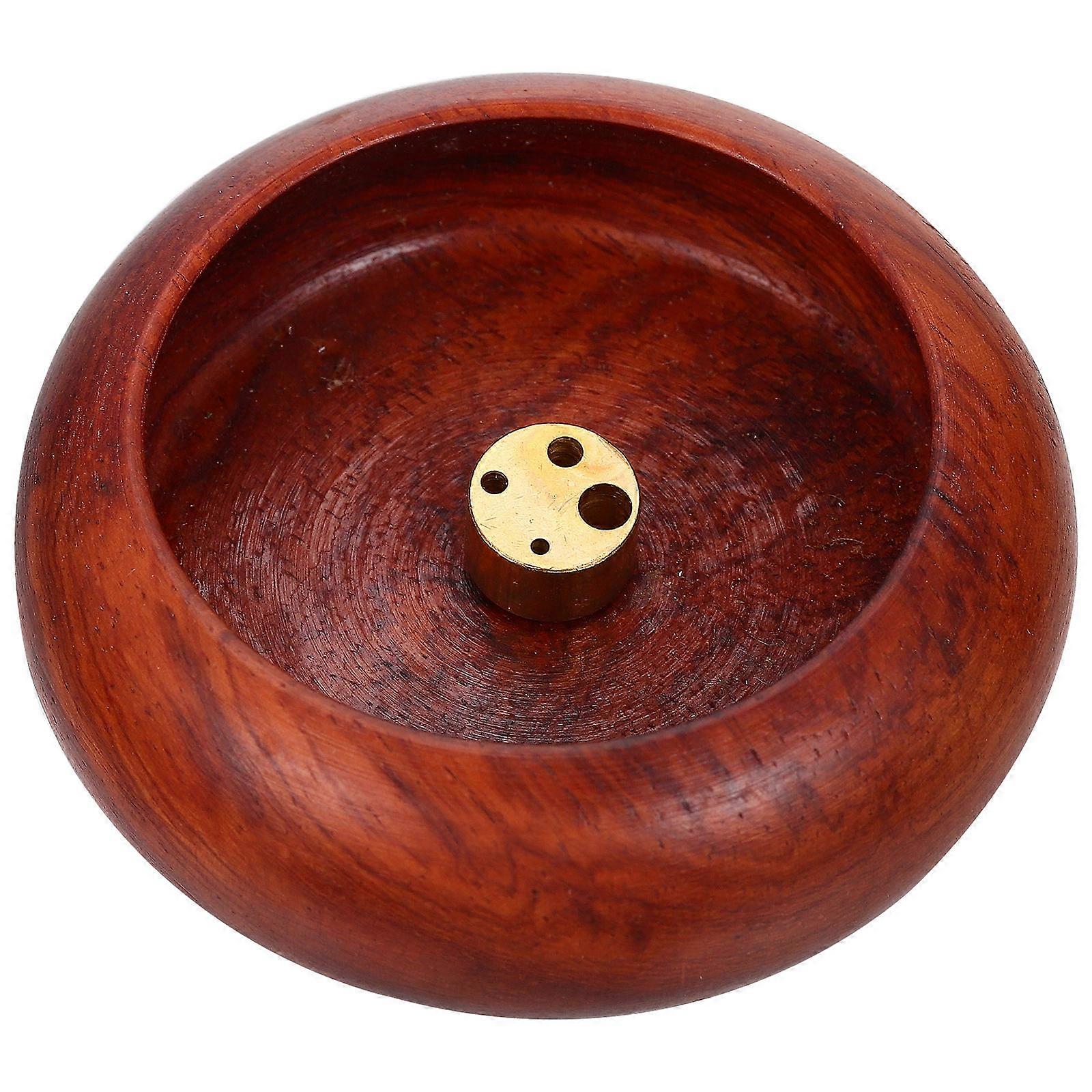 Røkelsesbrenner i tre, skålformet røkelseskar for aromaterapi, sett med 4 deler