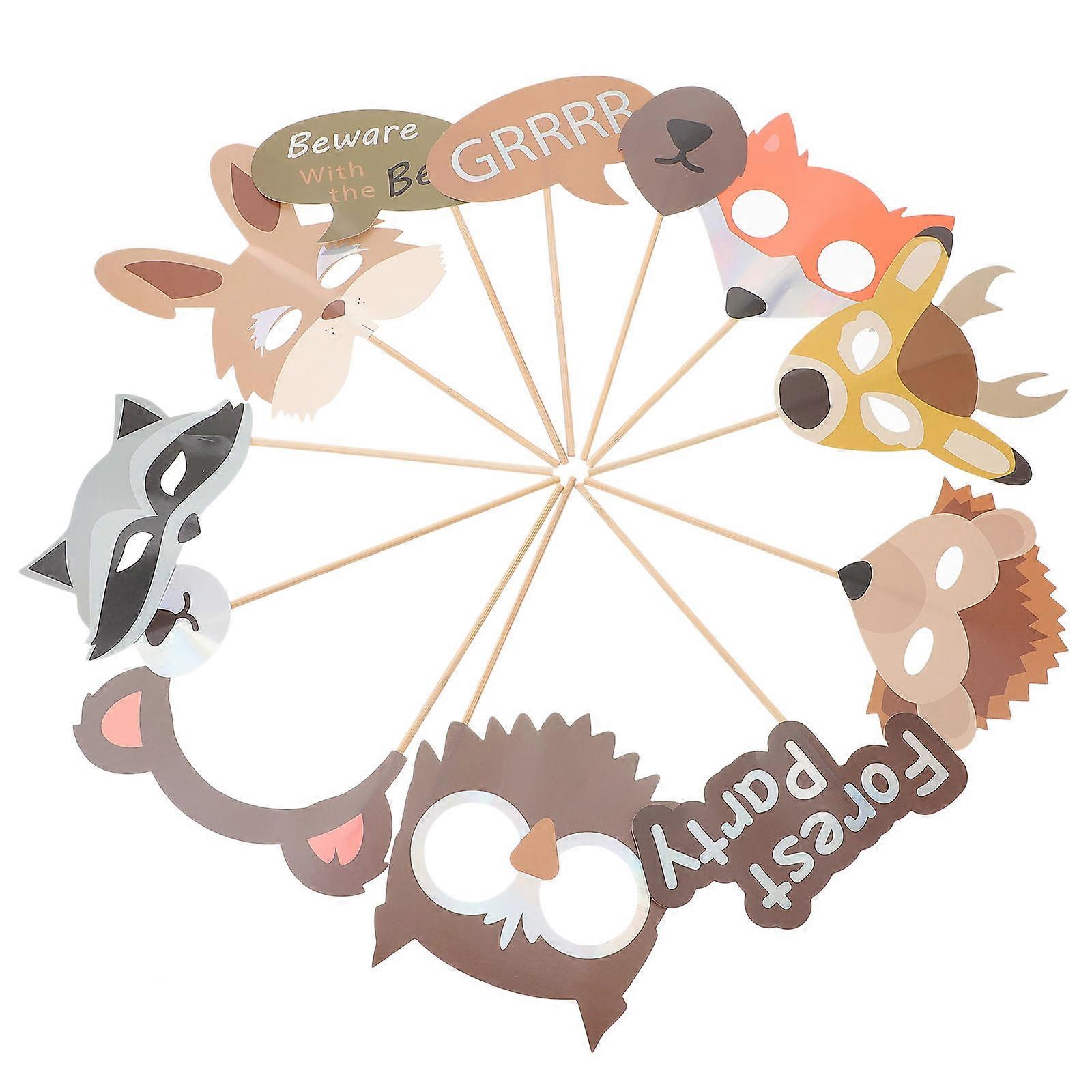 Party Decoration Mask Animal Pattern Photo Props Set for Use 30Pcs