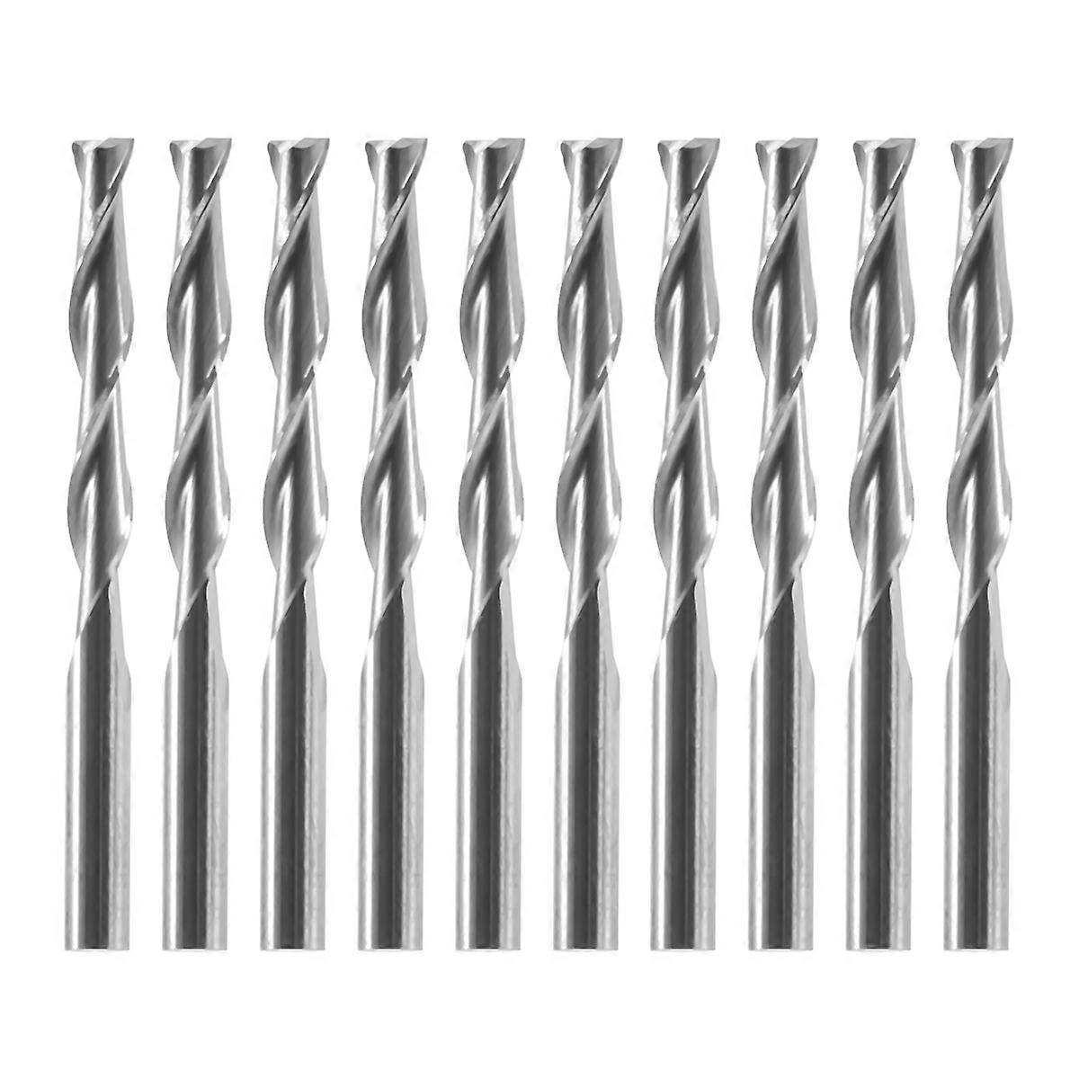 10x Carbide CNC Double Two Flute Spiral Bits End Mill Router
