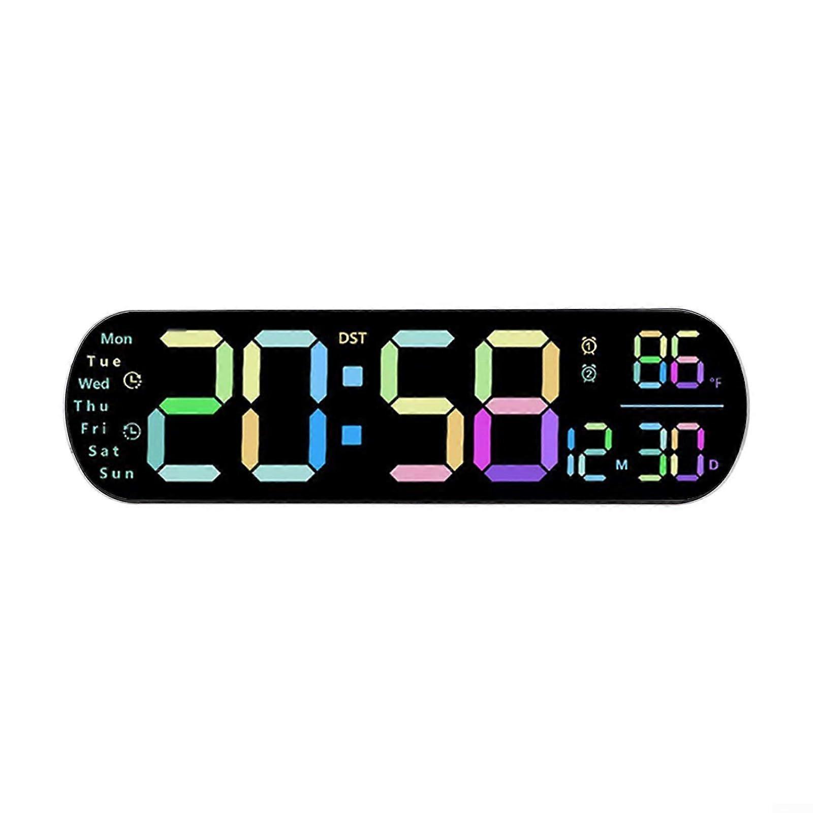 Definition Display Digital Wall Clock With Temperature, Date, And Week Information (E)