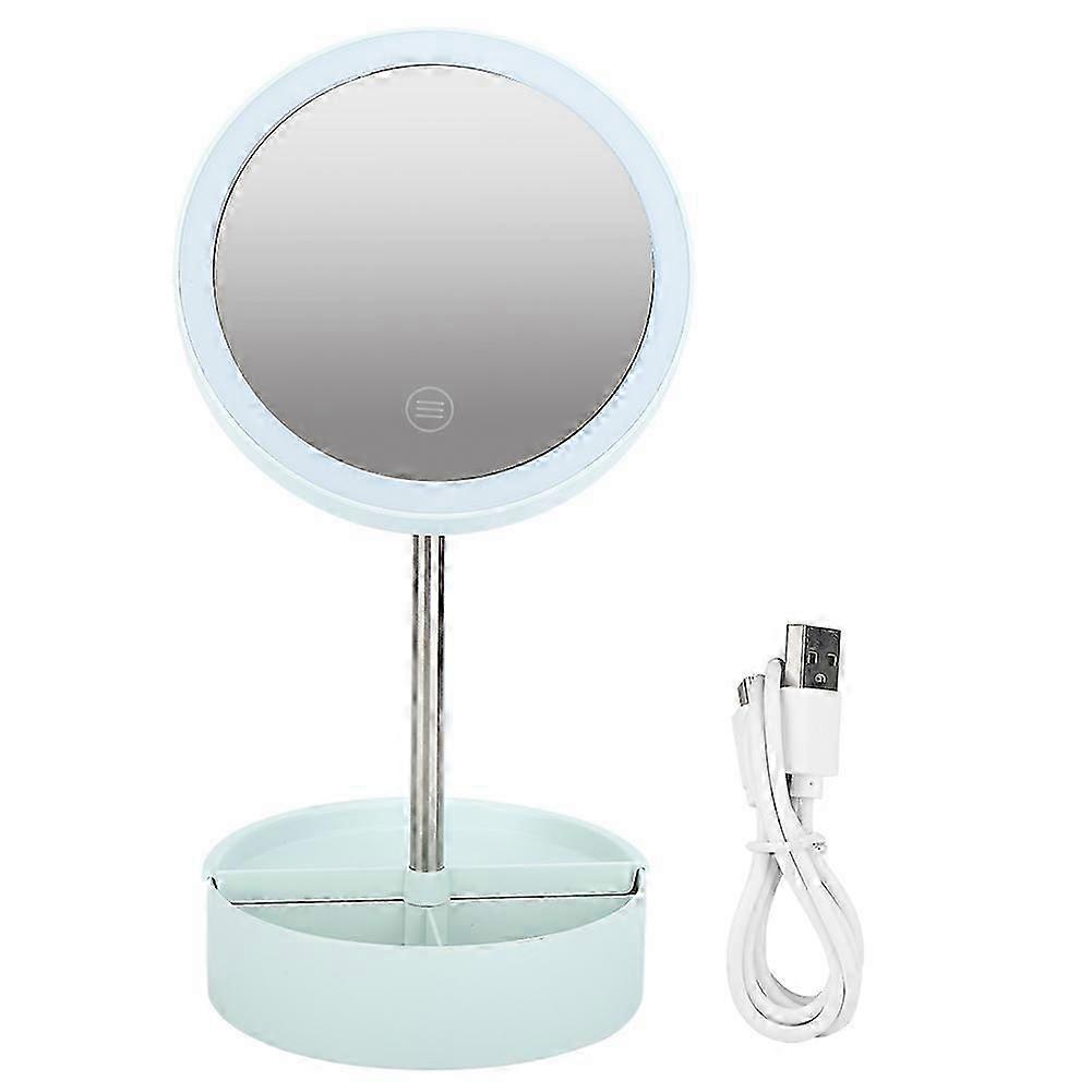 LED Brightness Adjustable Desktop Makeup Cosmetic Mirror Blue