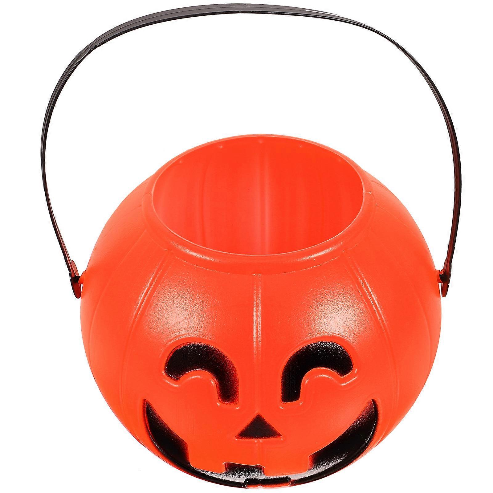 Pumpkin Candy Holder with Handle Halloween Bucket 4Pcs for Children
