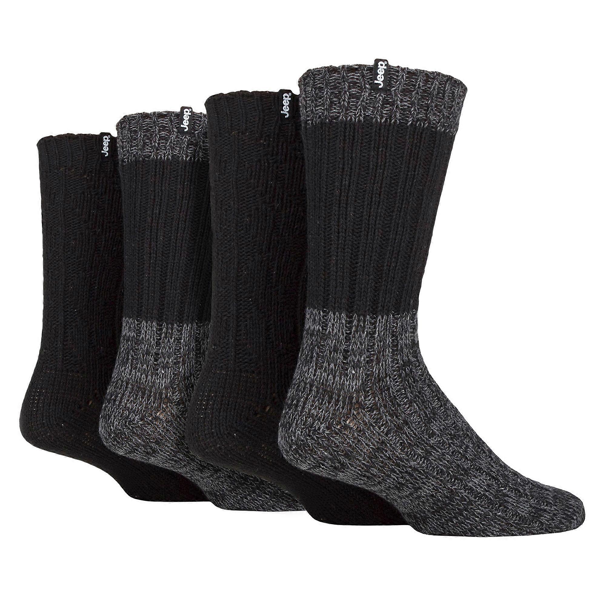 Jeep - 4 Mens Pack Wool Hiking Blend Boot Socks