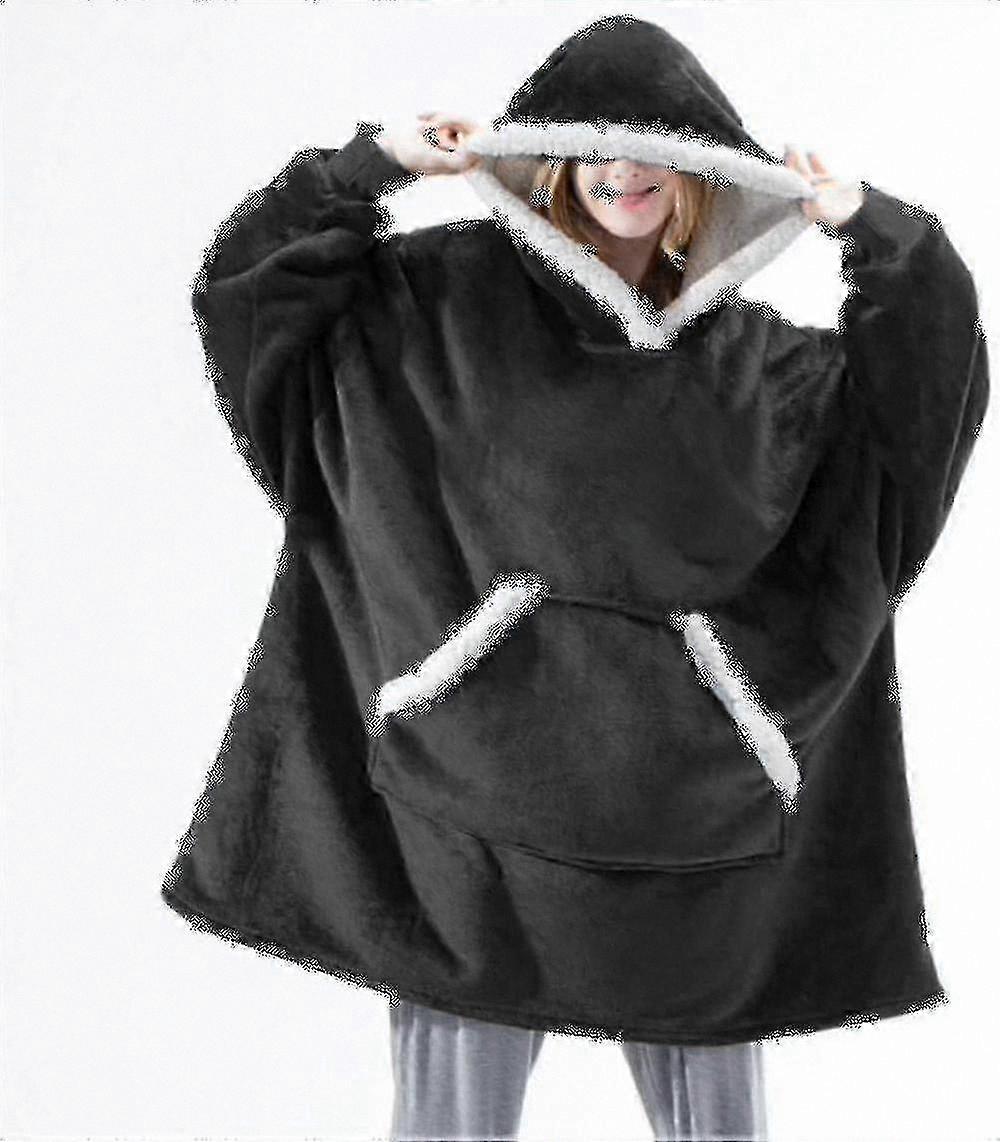 Oversized Hoodie Blanket with Giant Front Pocket, Soft Warm Wearable Blanket for Comfort and Cozy Relaxation