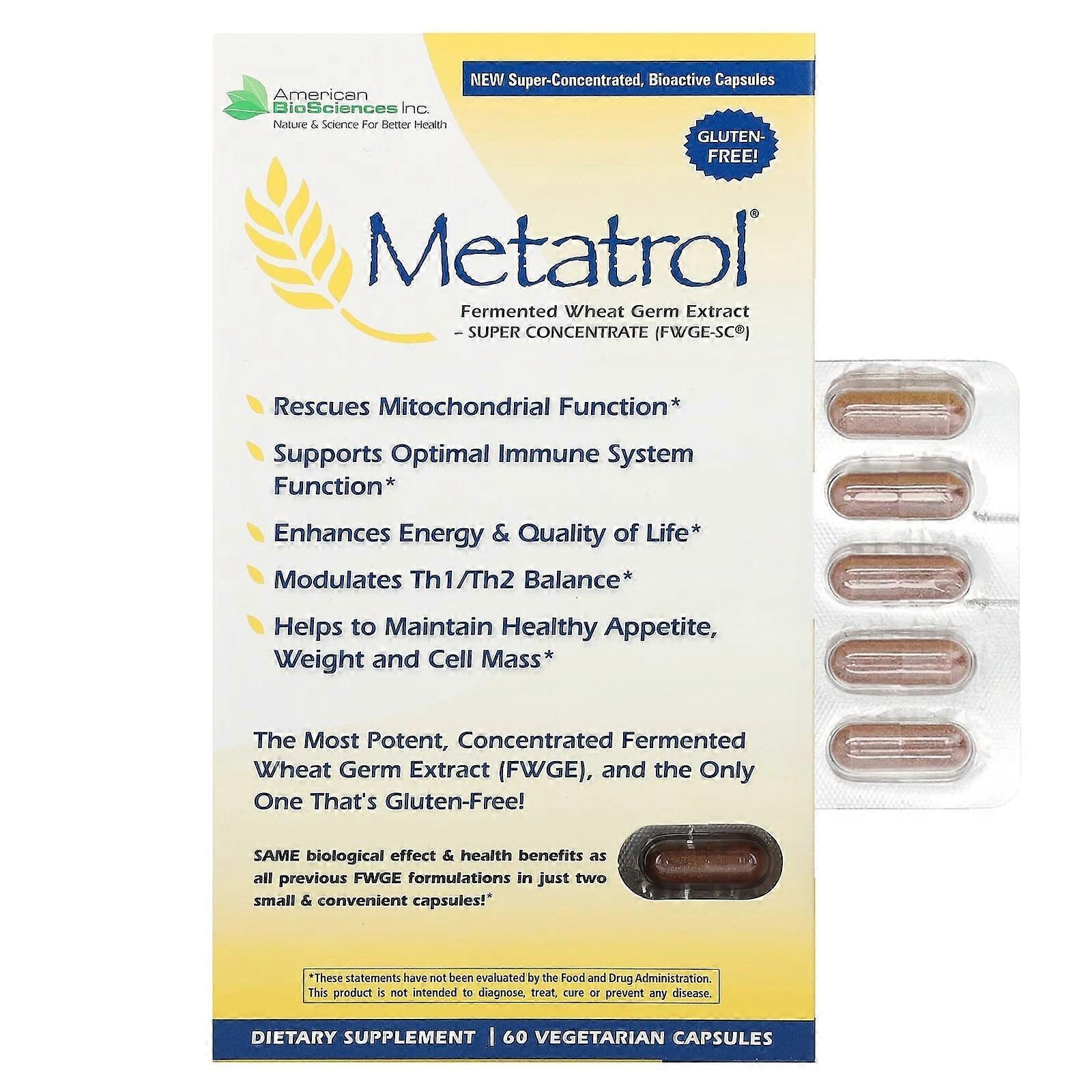 Metatrol , Fermented Wheat Germ Extract, 60 Vegetarian Capsules
