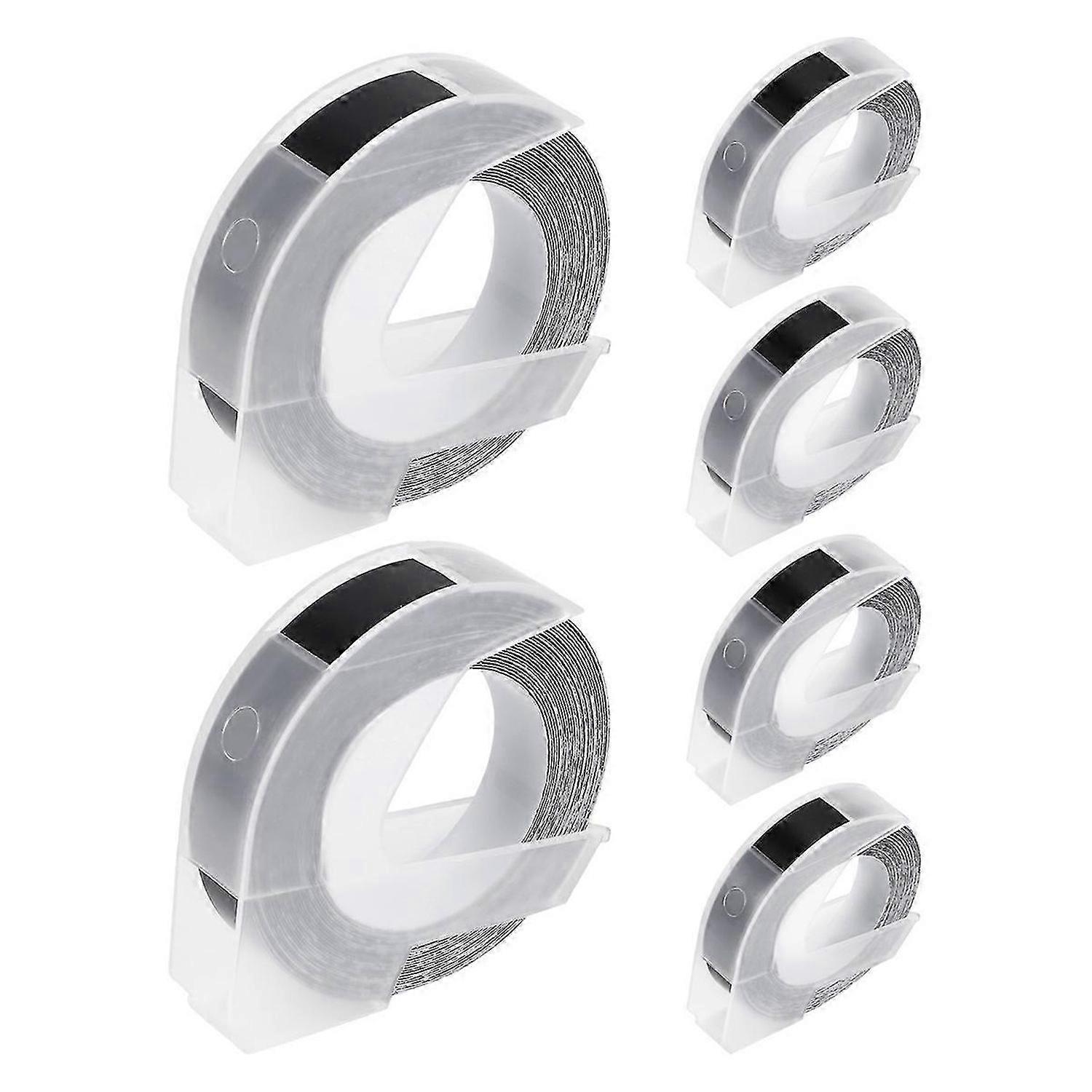 6 Pcs Label Tape Compatible with Embossing Label Tape for Label Maker 1880 E-101 9mm x