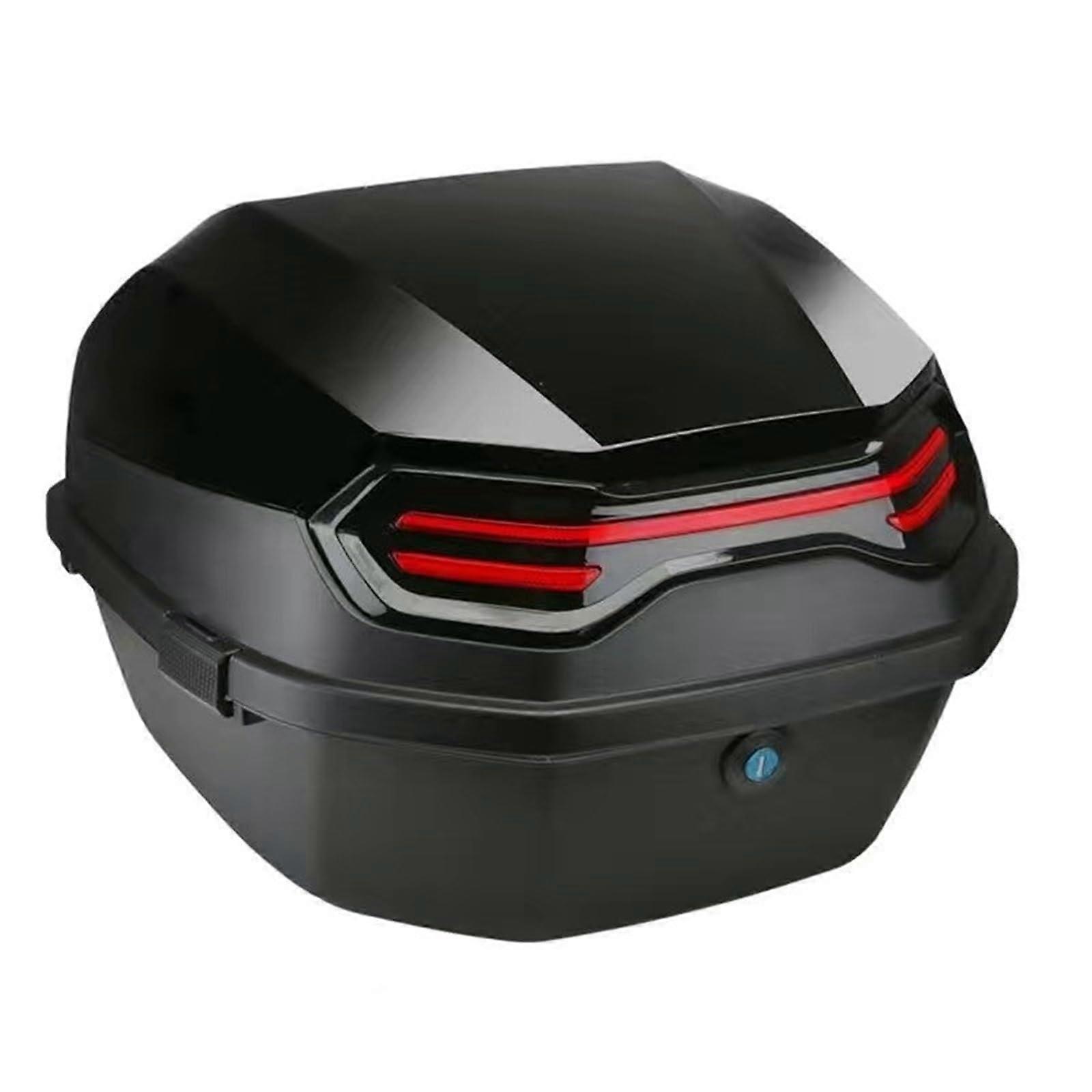 Design  Case Motorcycle Trunk Case Large Capacity Sea Turtle Design Scooter Helmet Storage Bright Black