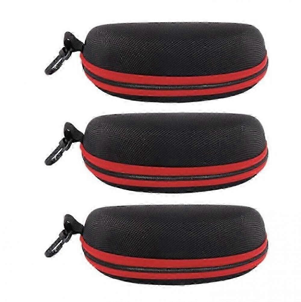 3pcs Eyeglass Case Hard Protective Glasses Eyeglasses Box with Zipper Hook