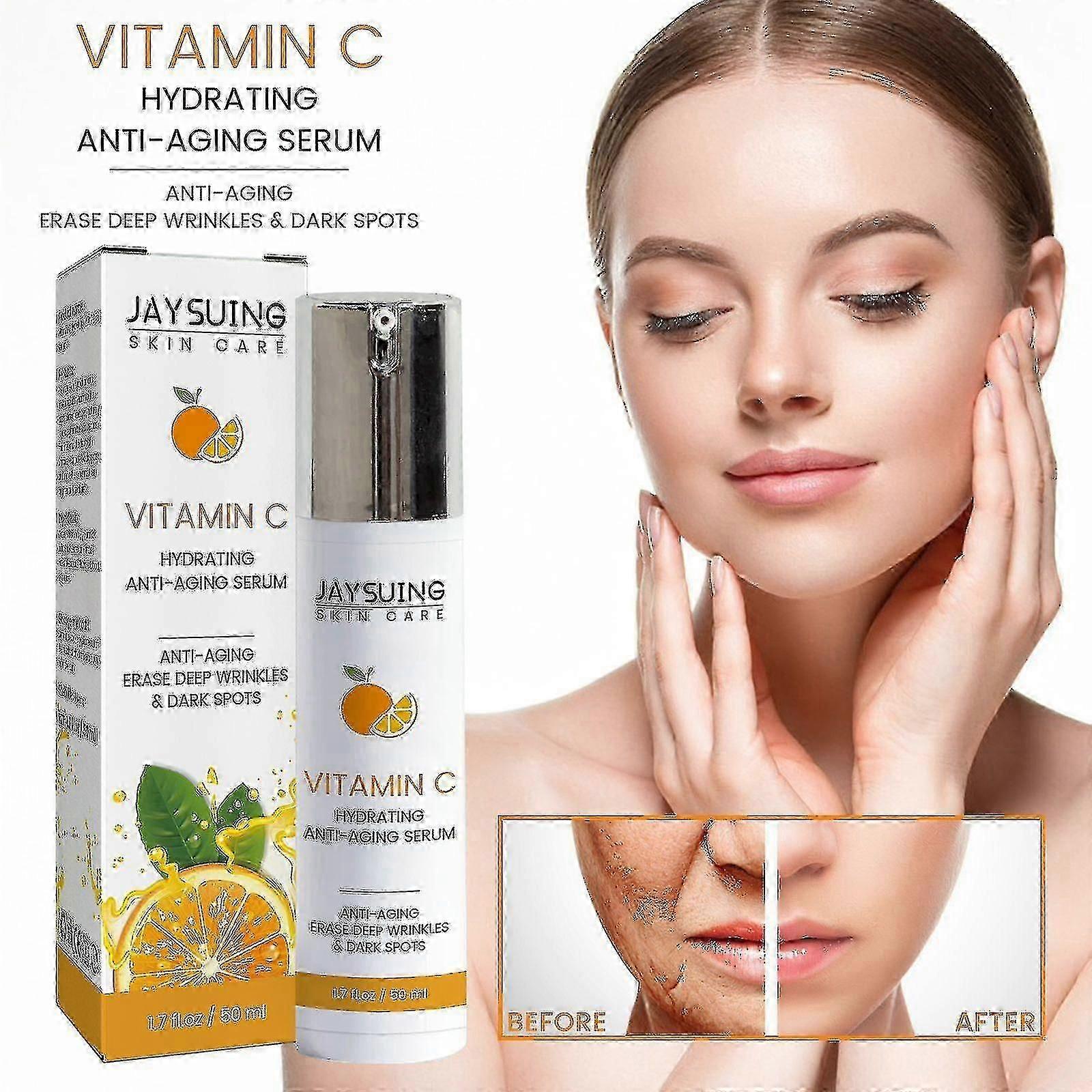 Jaysuing فيتامين سي مرطب مضاد للتجاعيد للعناية بالبشرة مرطب وتفتيح وتجميل وتلاشي البقع والتجاعيد BF -7329166084598
