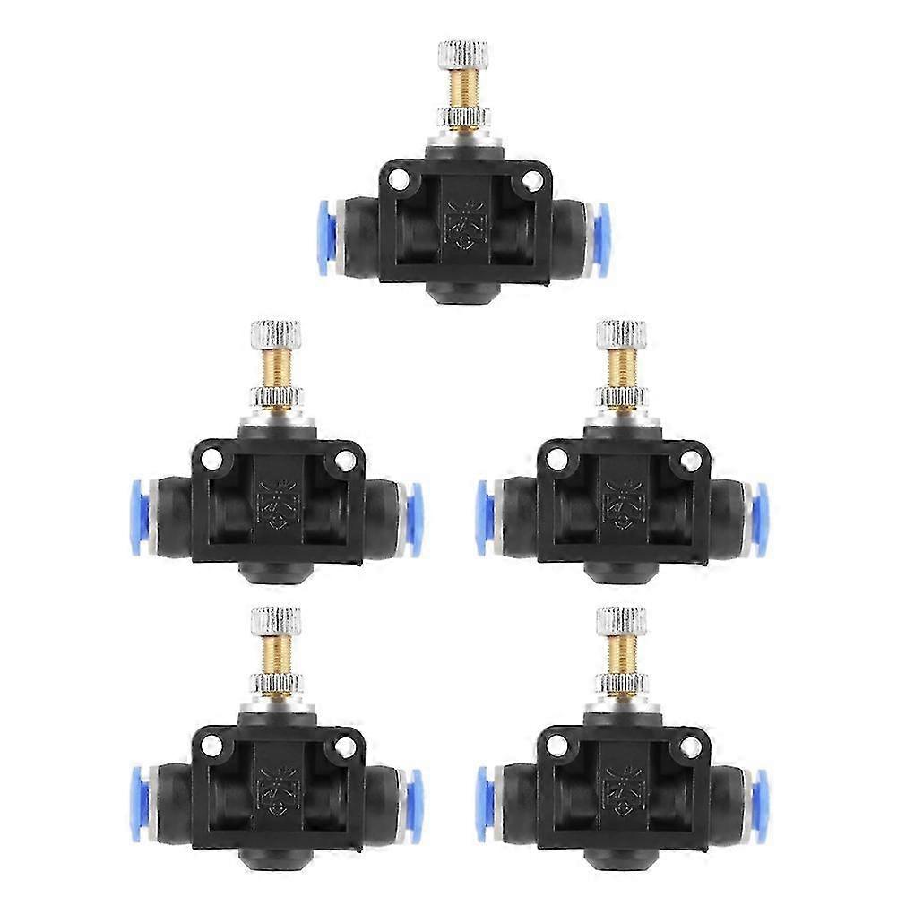 Push In Speed Controller, 5 Pcs/Set 6mm Pneumatic Air Flow Control Valve Connector
