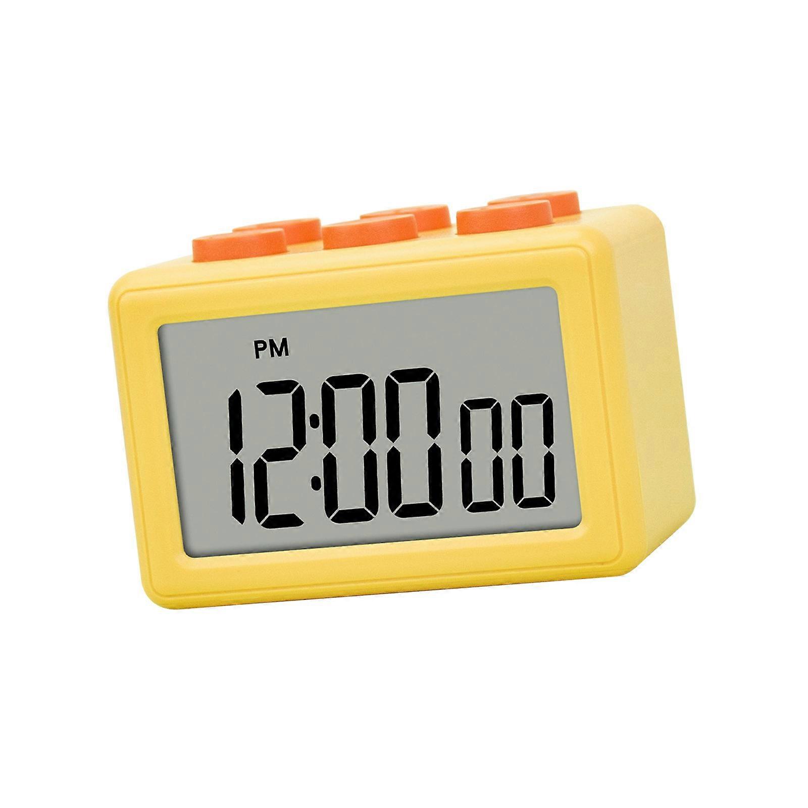 Stake Single Digital Clock With Alarm Clock Feature Thin ABS Build Accuracy Timing For Cooking Fitness Lab Tasks  Yellow