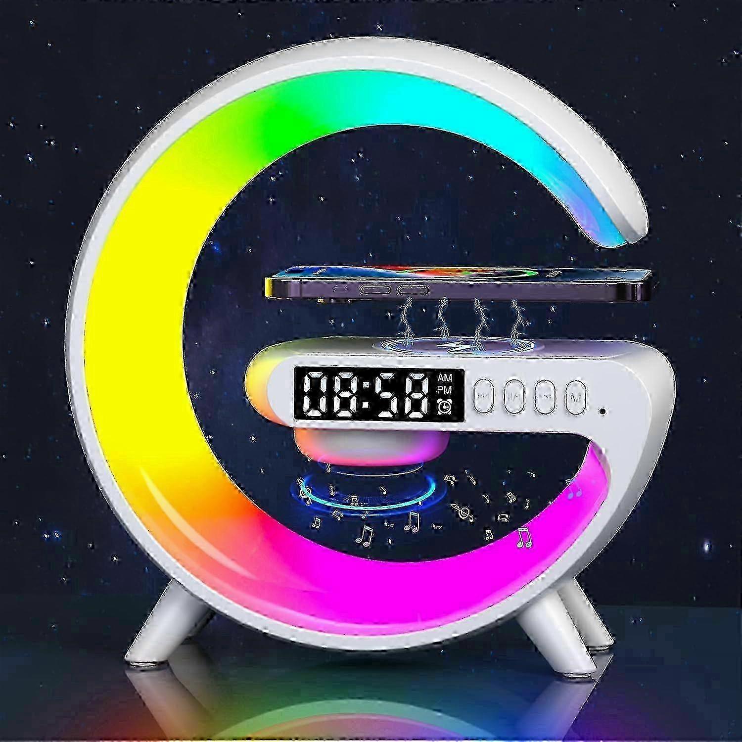 Smart table lamp with wireless charger and Bluetooth speaker