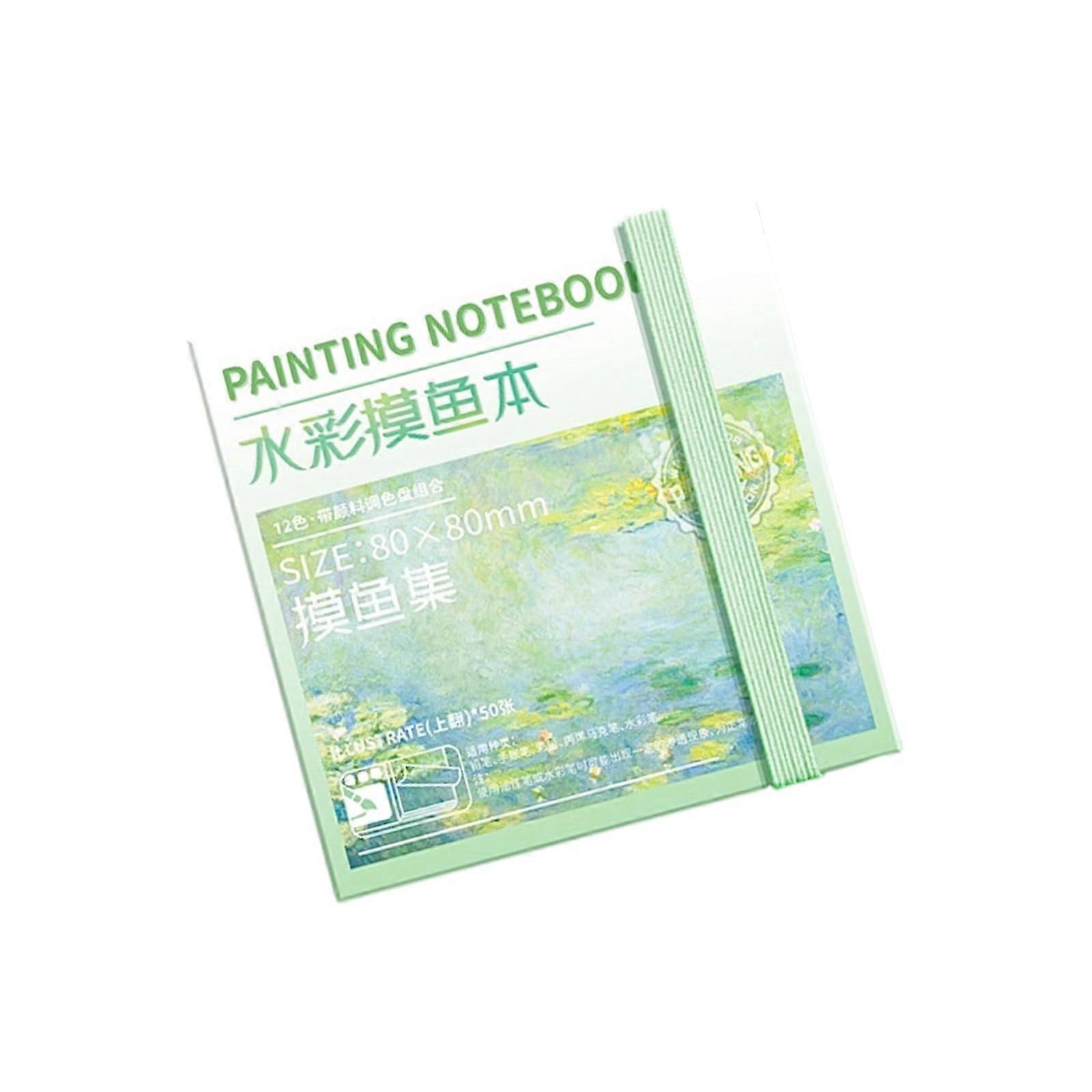 Elastic Closure Watercolor Journal With Paint And Palette 50 Sheets 300g Watercolor Paper Travel Set Foldable Tray