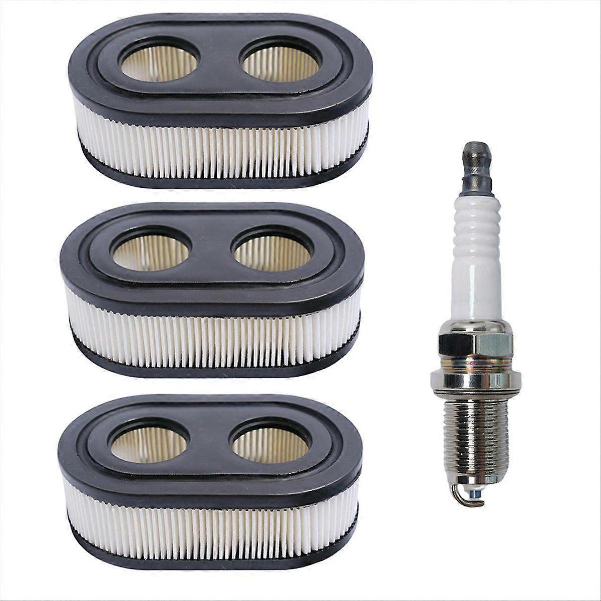 3Pack 593260 Air Filters & 491055 Spark Plug for 550E 575EX Series Engines,Includes Lawn Mower Spar