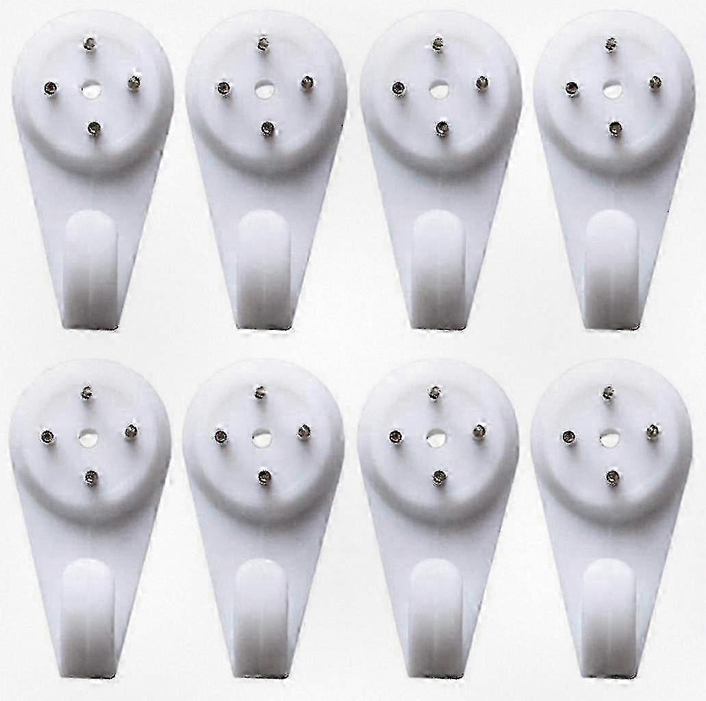 20pcs Durable Hardwall Hangers in White Plastic, Multi-purpose Non-trace Hooks Suitable for Various Applications