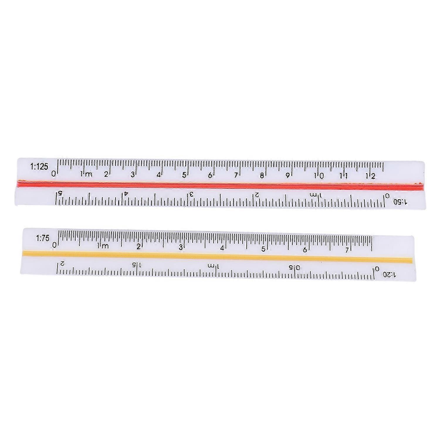 2Pcs Architectural Ruler Set Plastic Small Scale Pocket Mini for Engineer Architects Engineering Sca