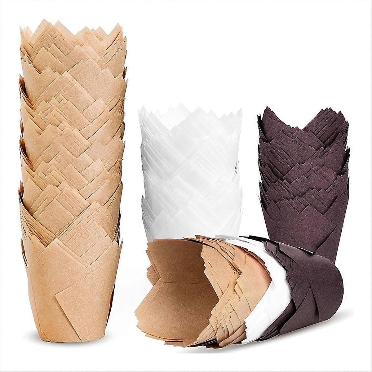 200pcs Tulip Cupcake Liners, Muffin Liners Holders for Baking Cups, Greaseproof Cupcake Wrappers for