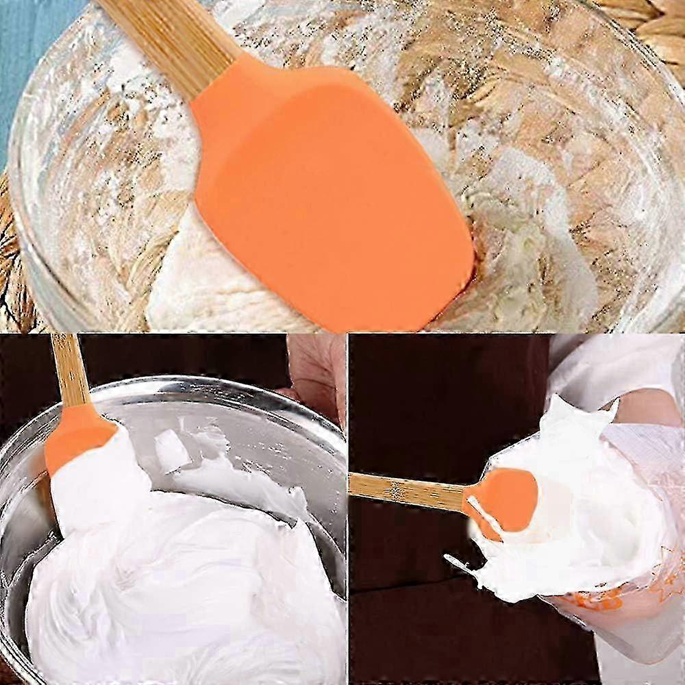 Silicone Spatula Set - 5 Pack Mini Scrapers with Bamboo Handle 2025