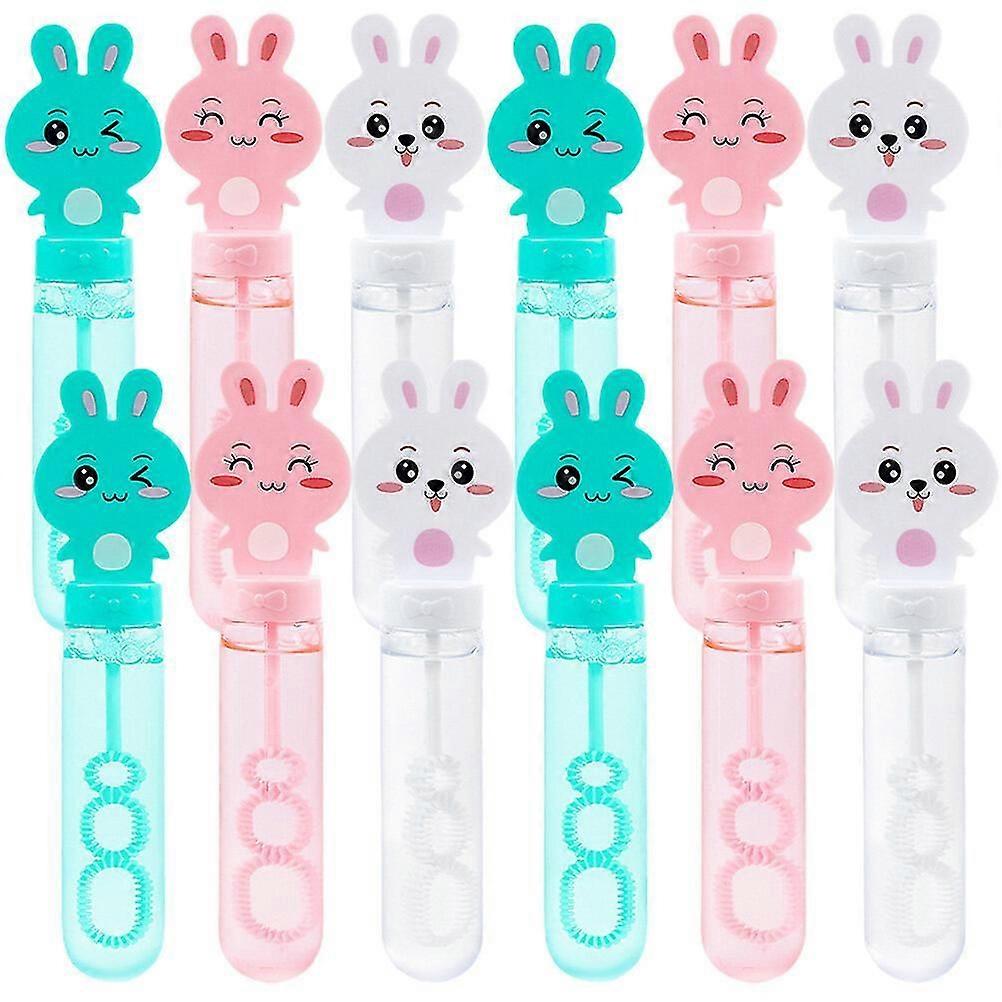12 stks Bunny Bubble Wand Bubble Blowing Plaything Bubble Blowing Stick Bubble Wand