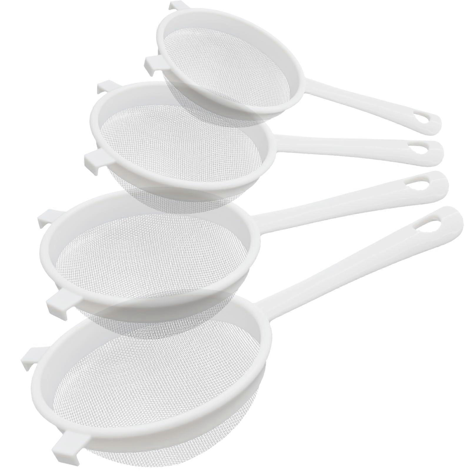 Nylon Fine Mesh Strainer Set of 4 with Handle for Kitchen Sifting Flour Tea Coffee
