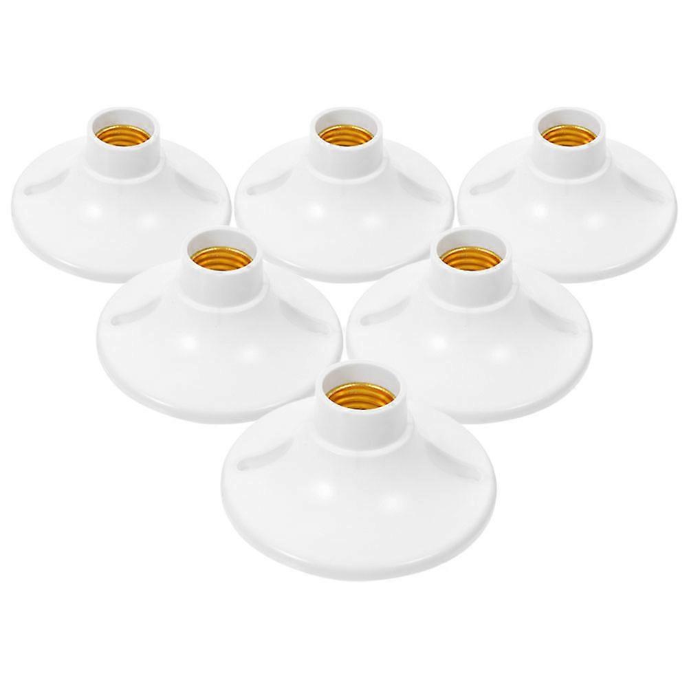 6Pcs E27 Bakelite Lamp Socket for Home Renovation White Lamp Holder