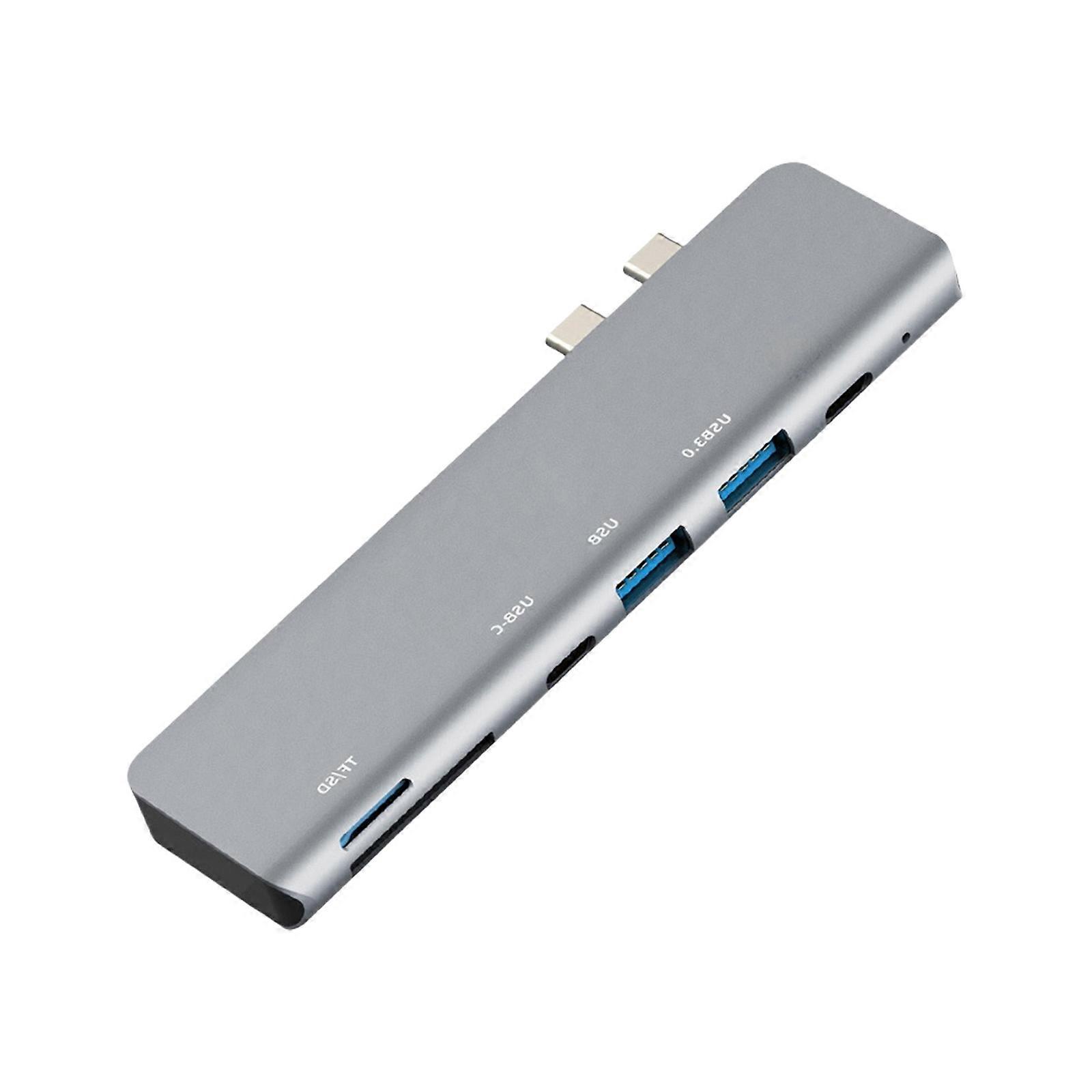 7 in 1 USB C Docking Station 4K HDTV Output 100WPD Fast Charging USB3.0 Data Transfer Aluminum Portable Hubs Multicolor