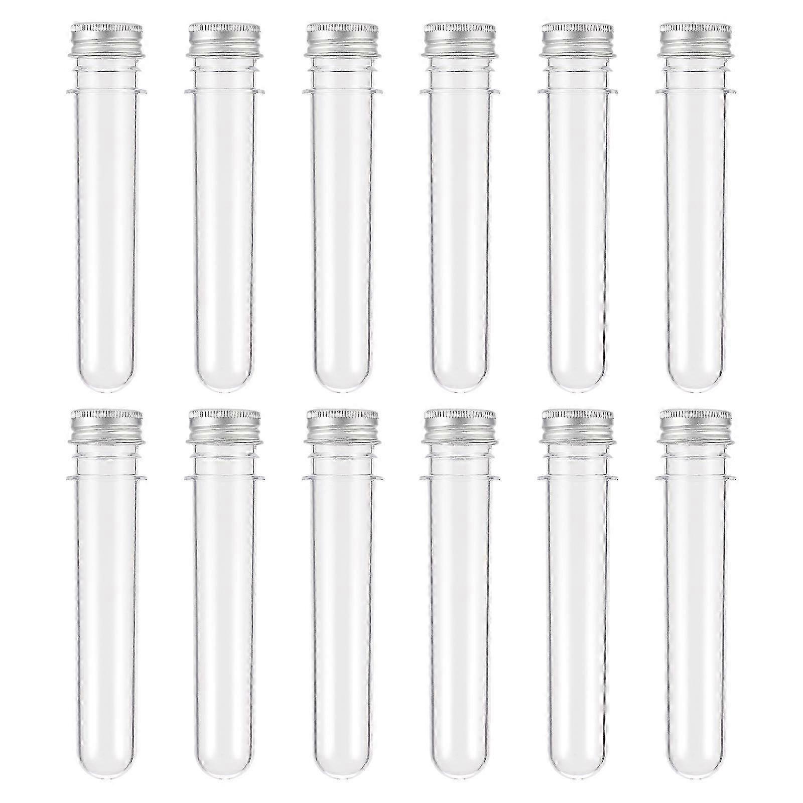 25-26 12pcs Bath Salt Bottles Transparent Candy Jars Multipurpose Storage Tubes